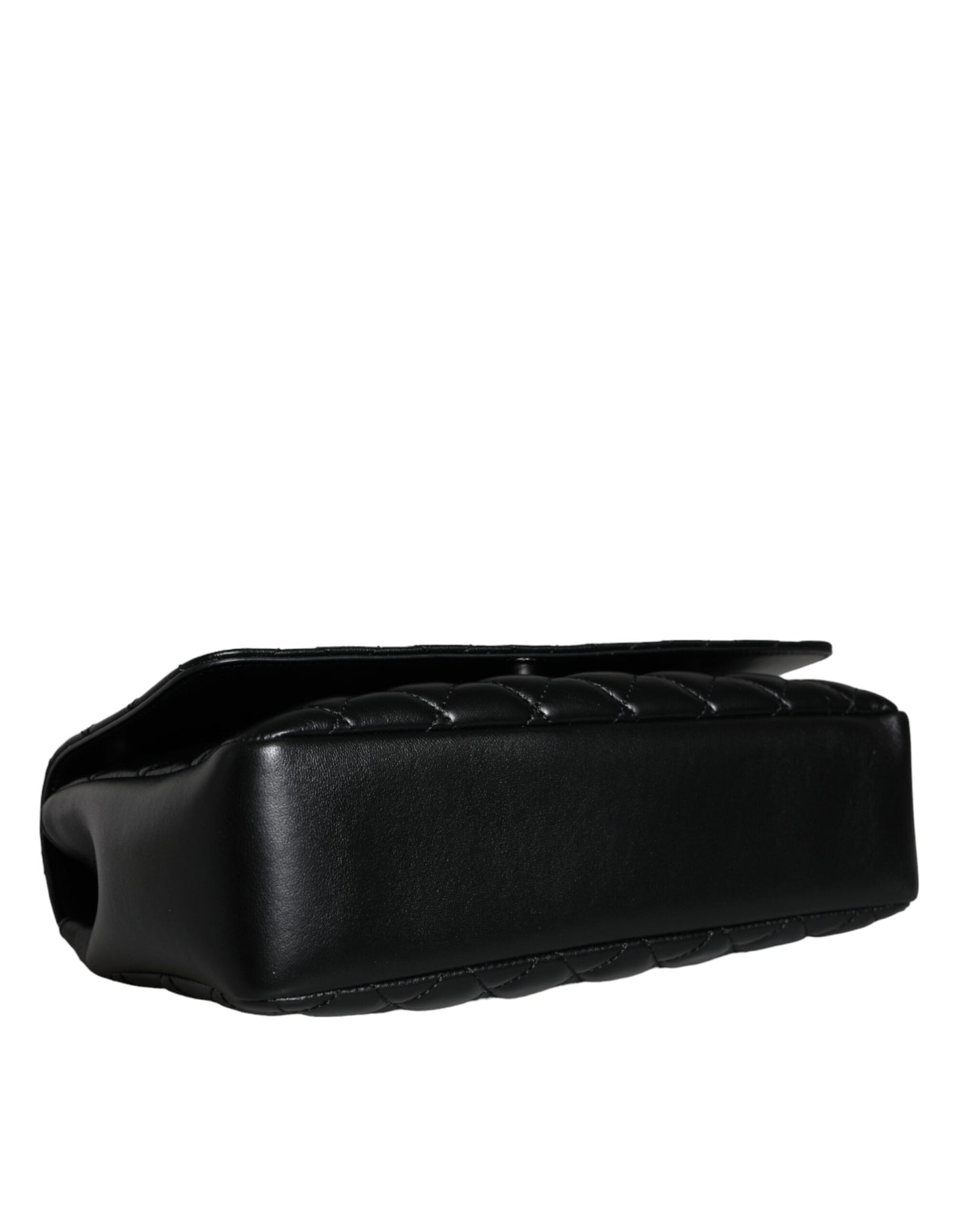 Sac bandoulière Versace en cuir d'agneau matelassé noir