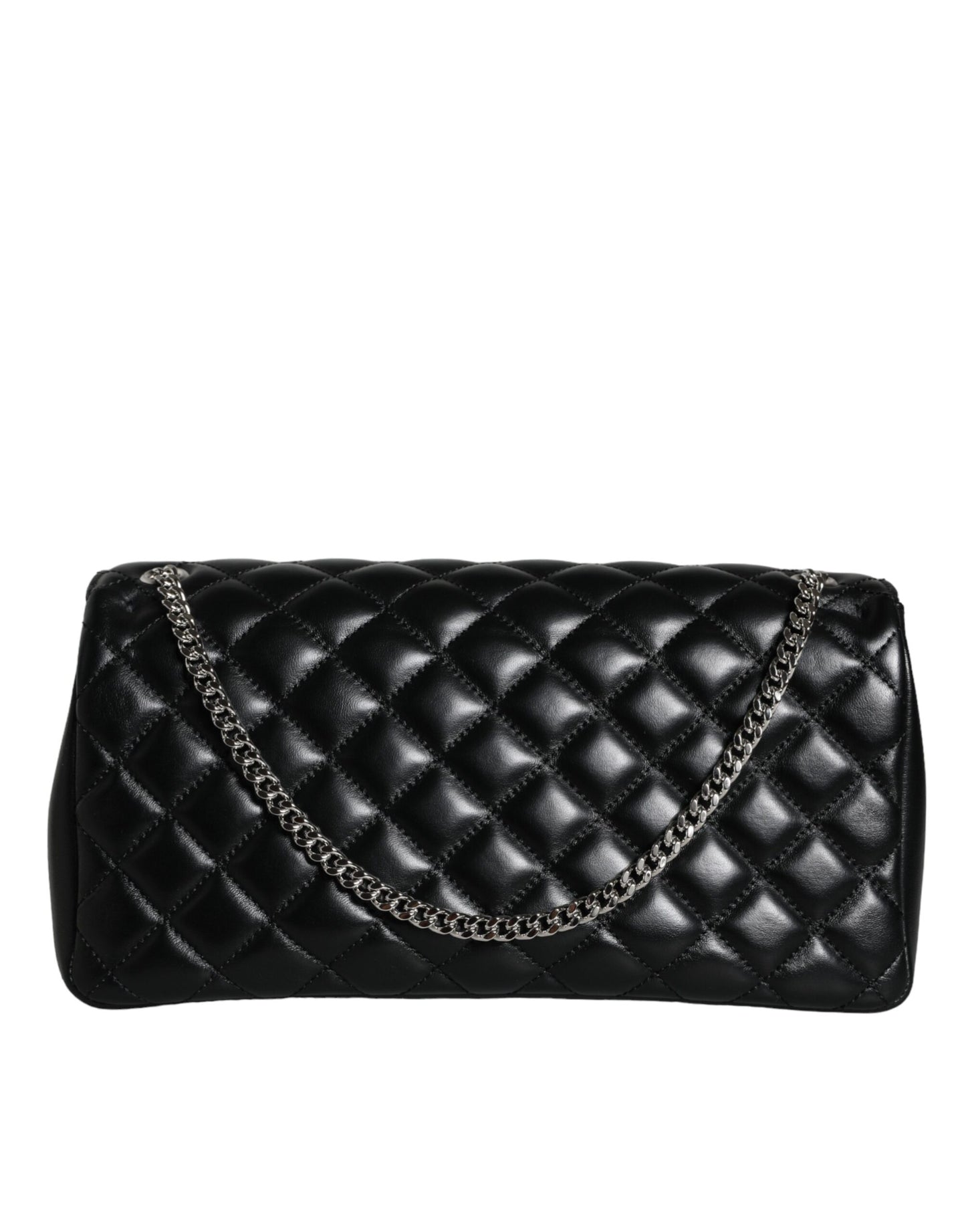 Sac bandoulière Versace en cuir d'agneau matelassé noir