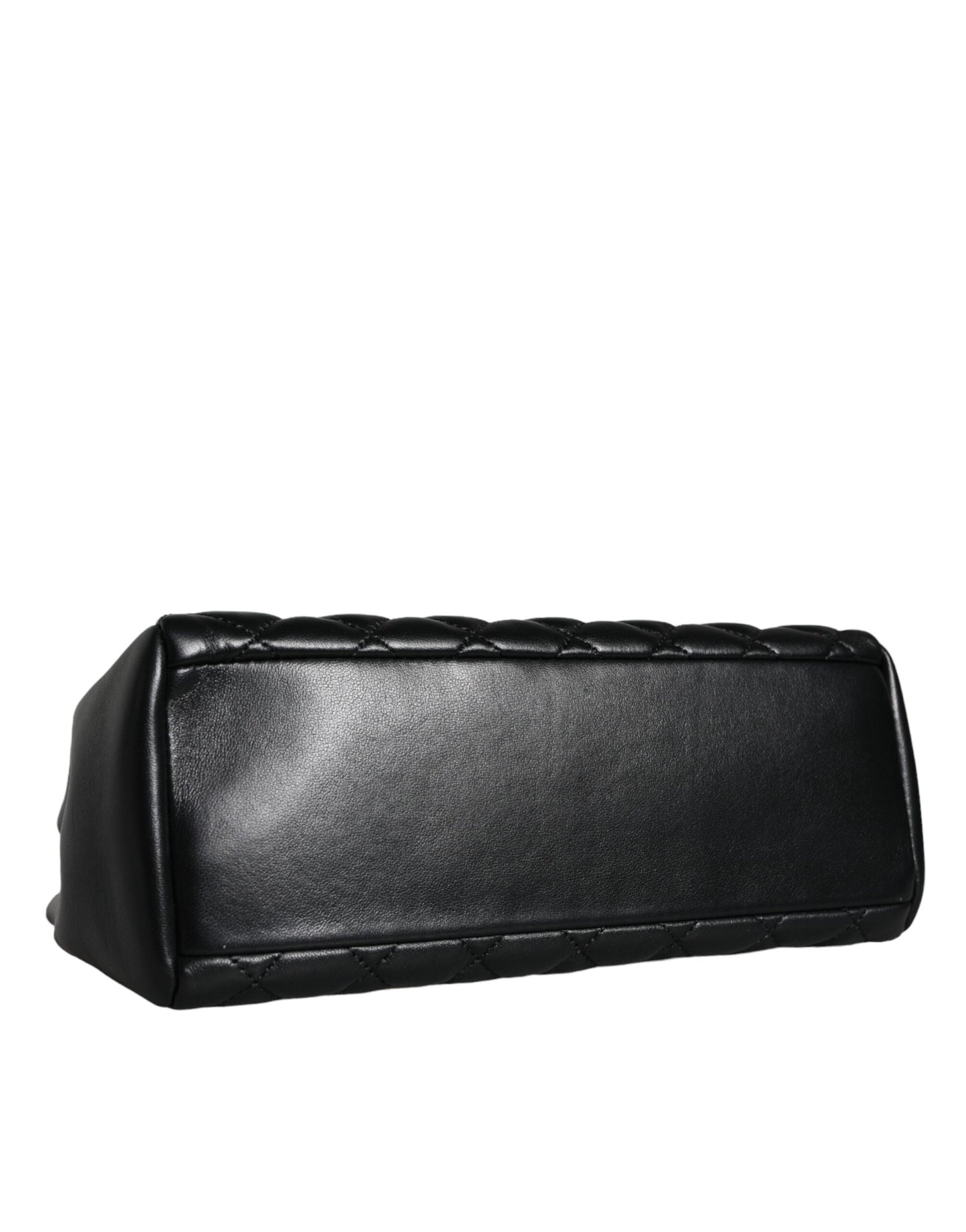 Sac à bandoulière en cuir nappa matelassé noir Versace