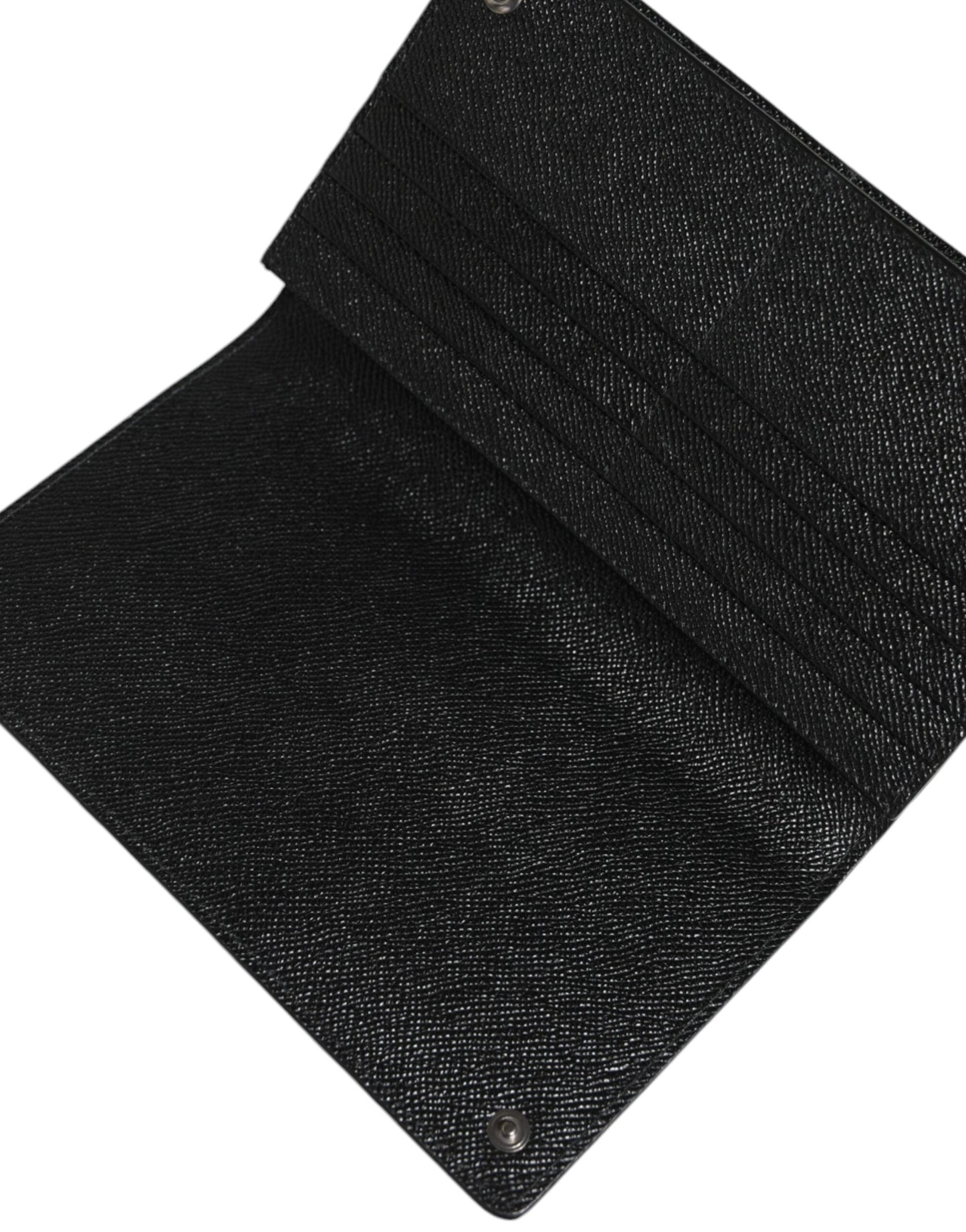 Dolce & Gabbana – Schwarz-graue Umhängetasche aus Leder mit zweifachem Kartenfach und Leopardenmuster