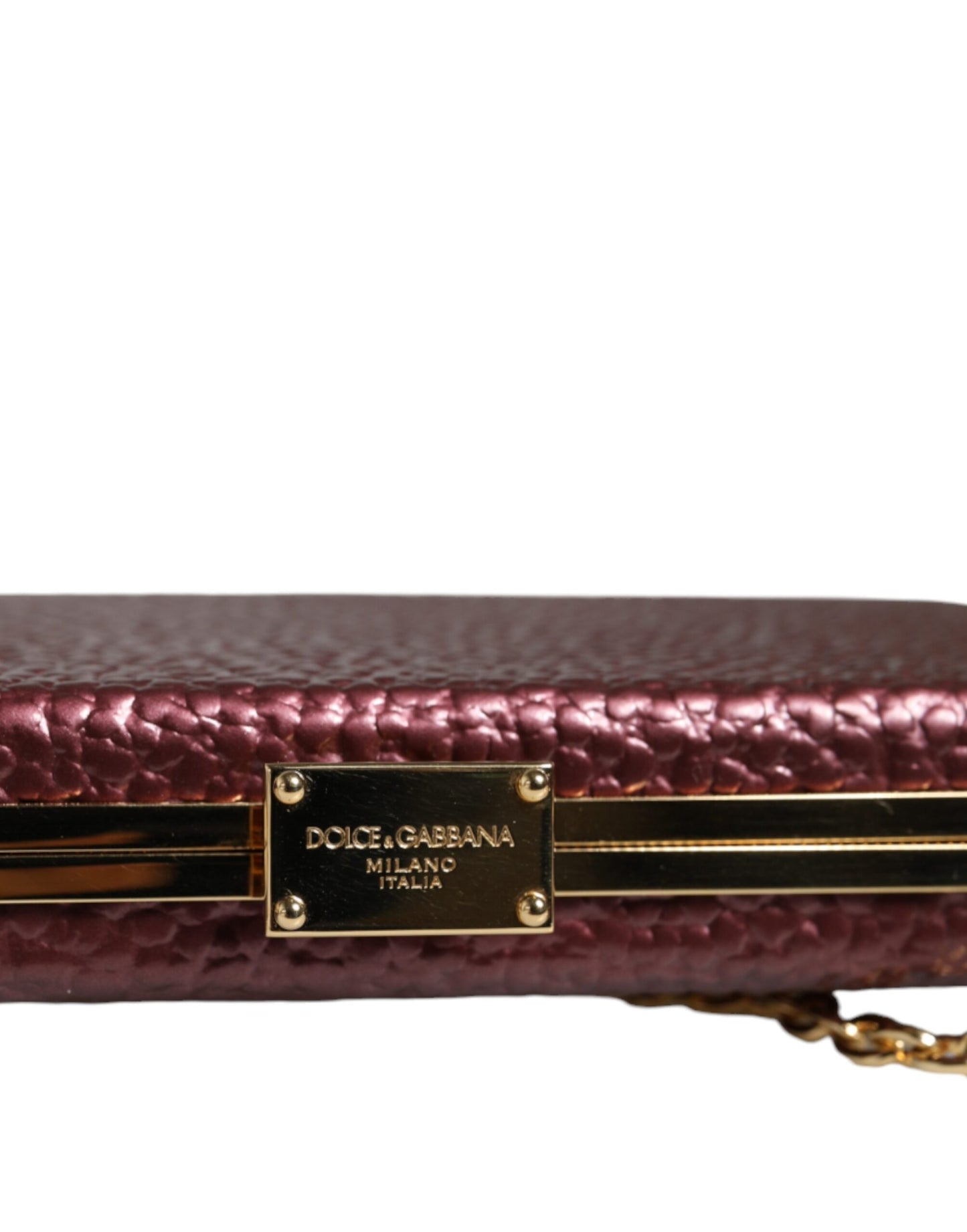 Sac à bandoulière de soirée en cuir marron Dolce & Gabbana