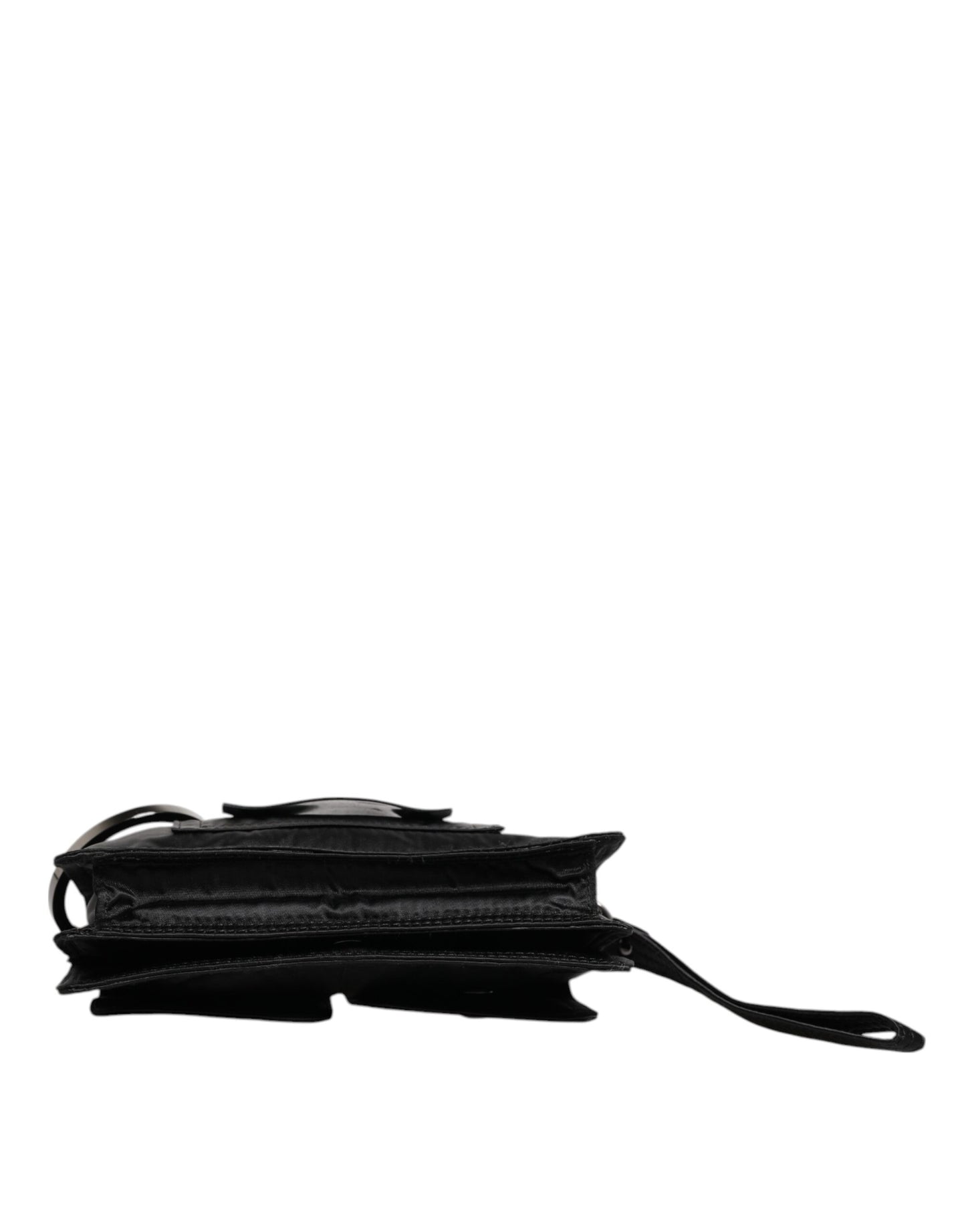 Dolce & Gabbana – Zweiwege-Clutch aus schwarzem Stoff mit Logo
