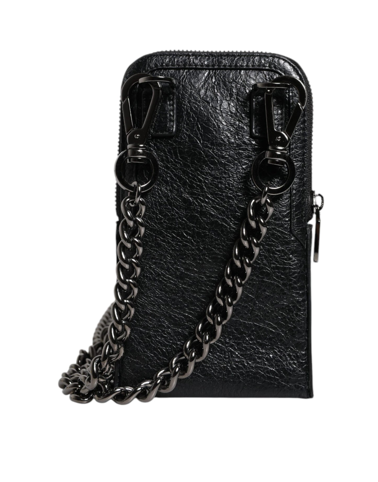 Dolce & Gabbana Schwarze Lederhandtasche, Umhängetasche mit Kette