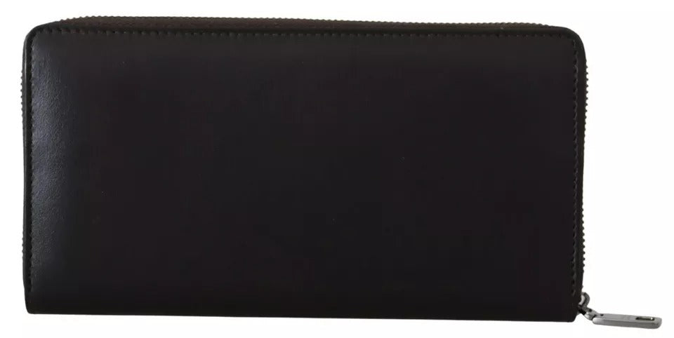 Dolce & Gabbana – Continental Clutch aus exotischem Leder mit Rundum-Reißverschluss in Braun