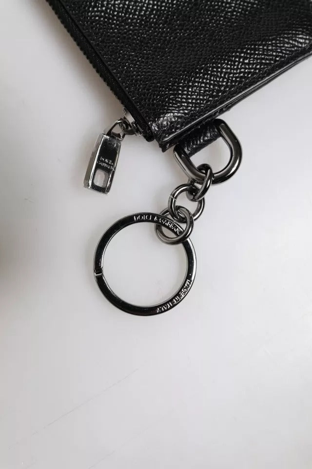Dolce & Gabbana – Kartenetui aus schwarzem Kalbsleder mit DG-Logo