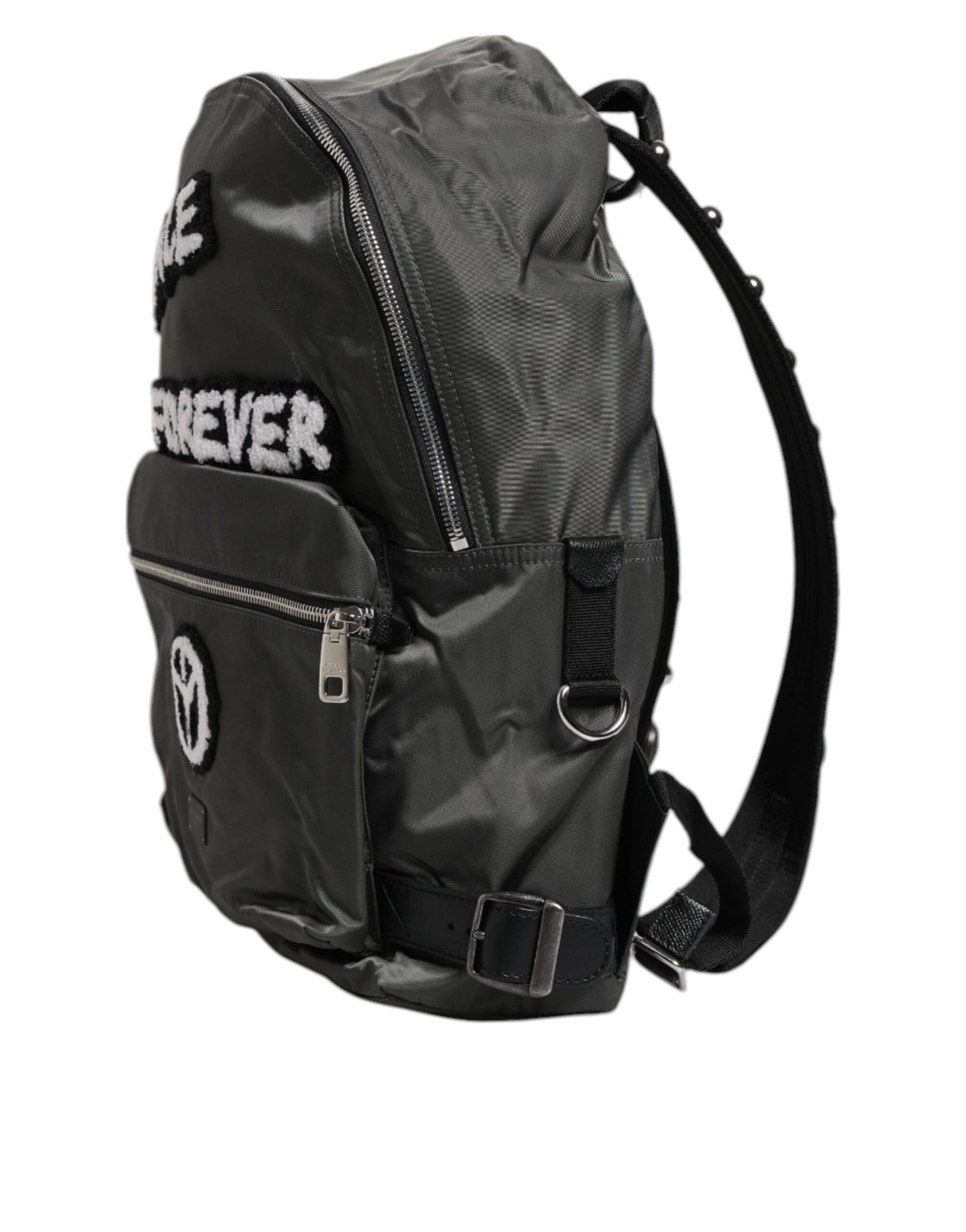 Sac à dos de voyage scolaire Prince Forever en nylon gris Dolce & Gabbana