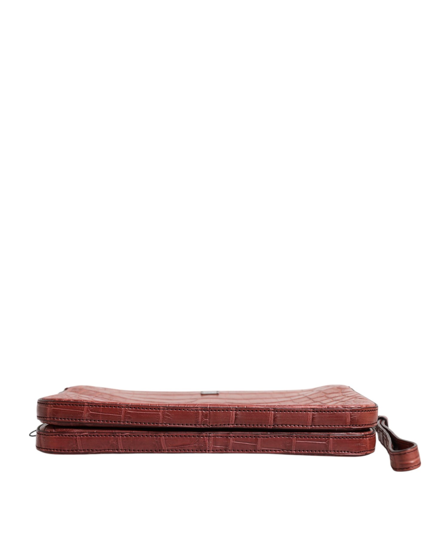 Dolce & Gabbana Bordeaux Krokodil Leder Logo Plakette Herren Aktentasche