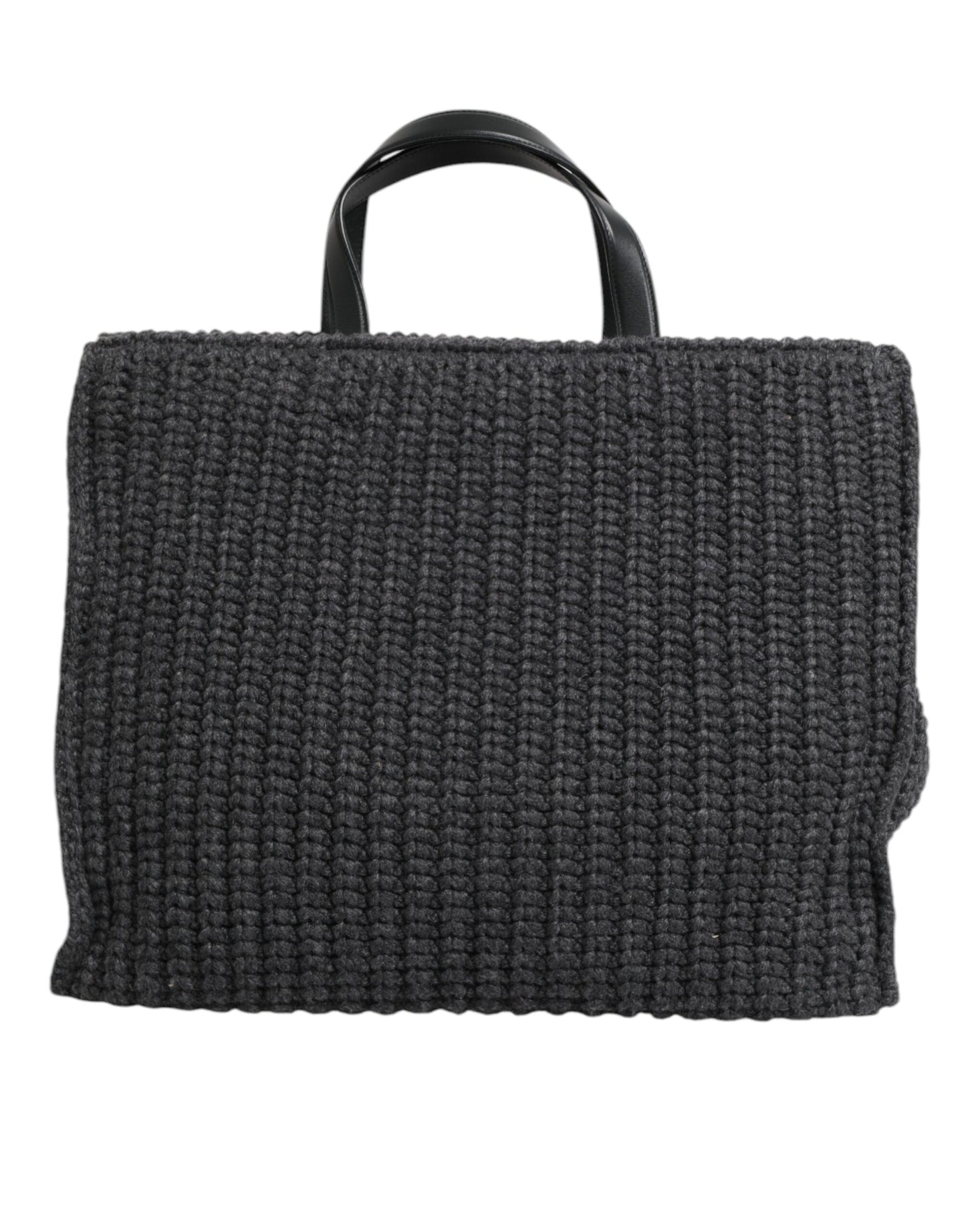 Dolce & Gabbana – Große Shopper-Tasche mit DG-Logo in Schwarz mit Häkelmuster