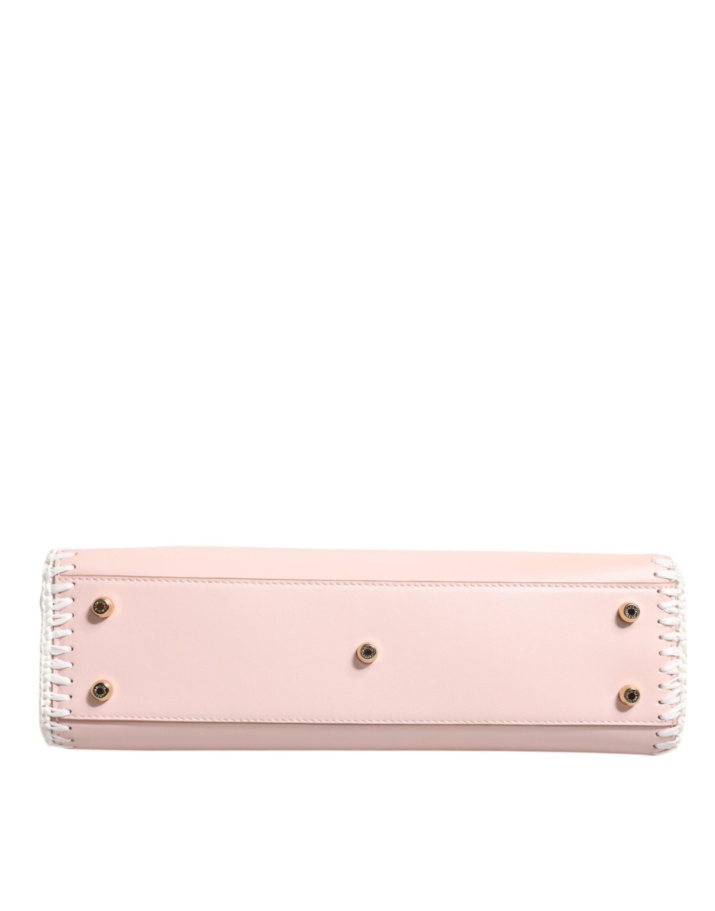 Sac bandoulière en cuir souple rose clair Dolce & Gabbana avec plaque logo