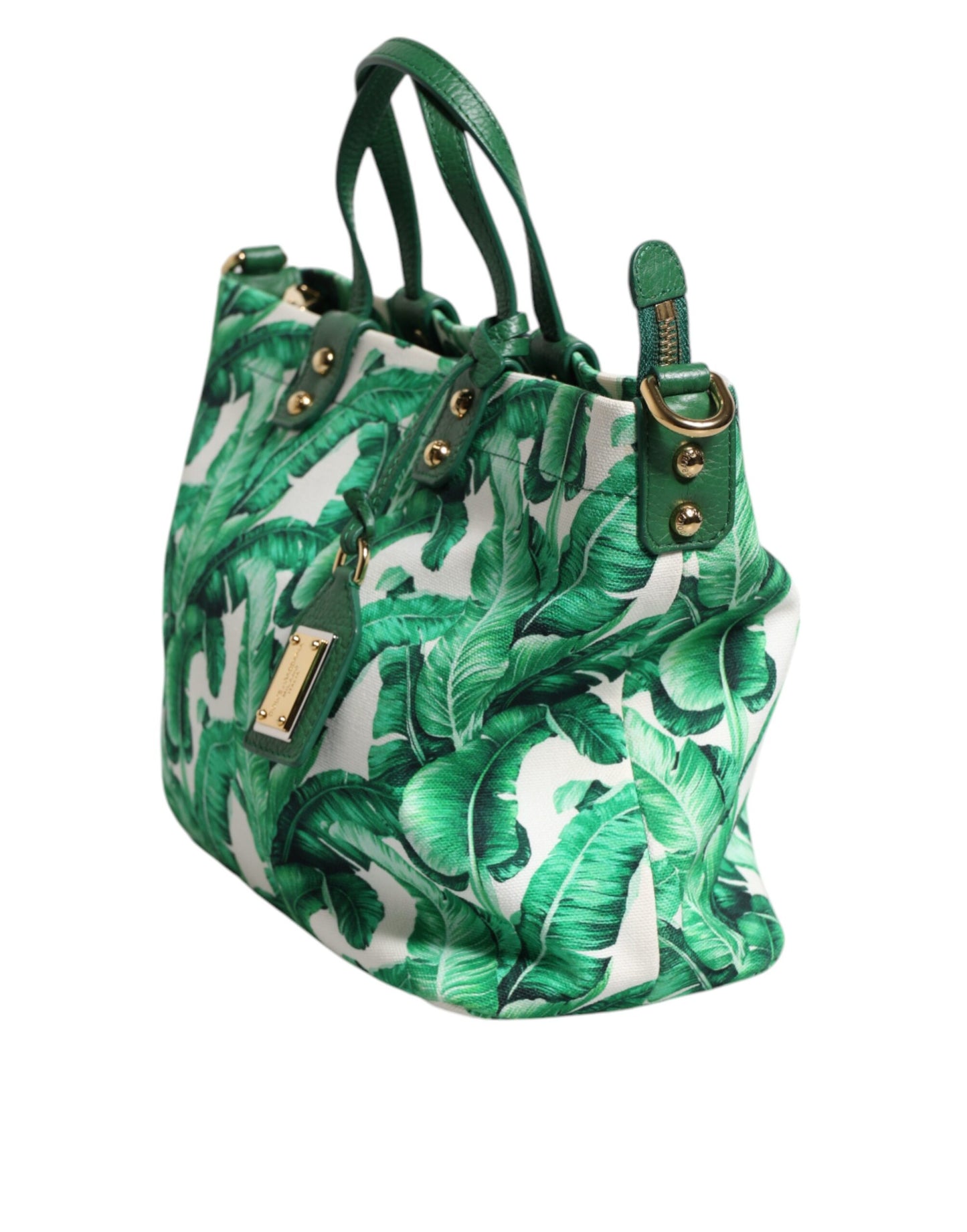 Sac fourre-tout en toile verte Dolce & Gabbana Botanical Garden pour femme