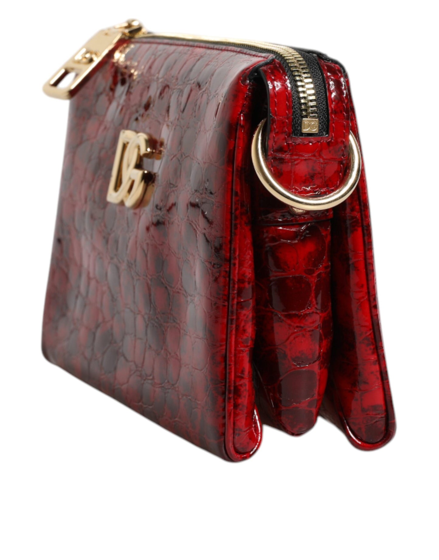 Dolce & Gabbana Red Exotic Leather Dg Logo Women Crossbody Bag