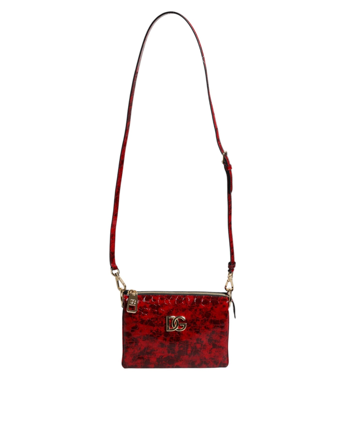 Dolce & Gabbana Red Exotic Leather Dg Logo Women Crossbody Bag