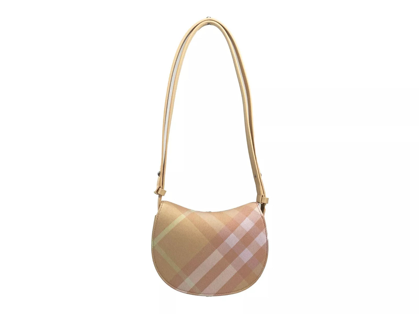 Burberry Mini Check Rocking Horse Crossbody Bag Purse Peach at The Platonist