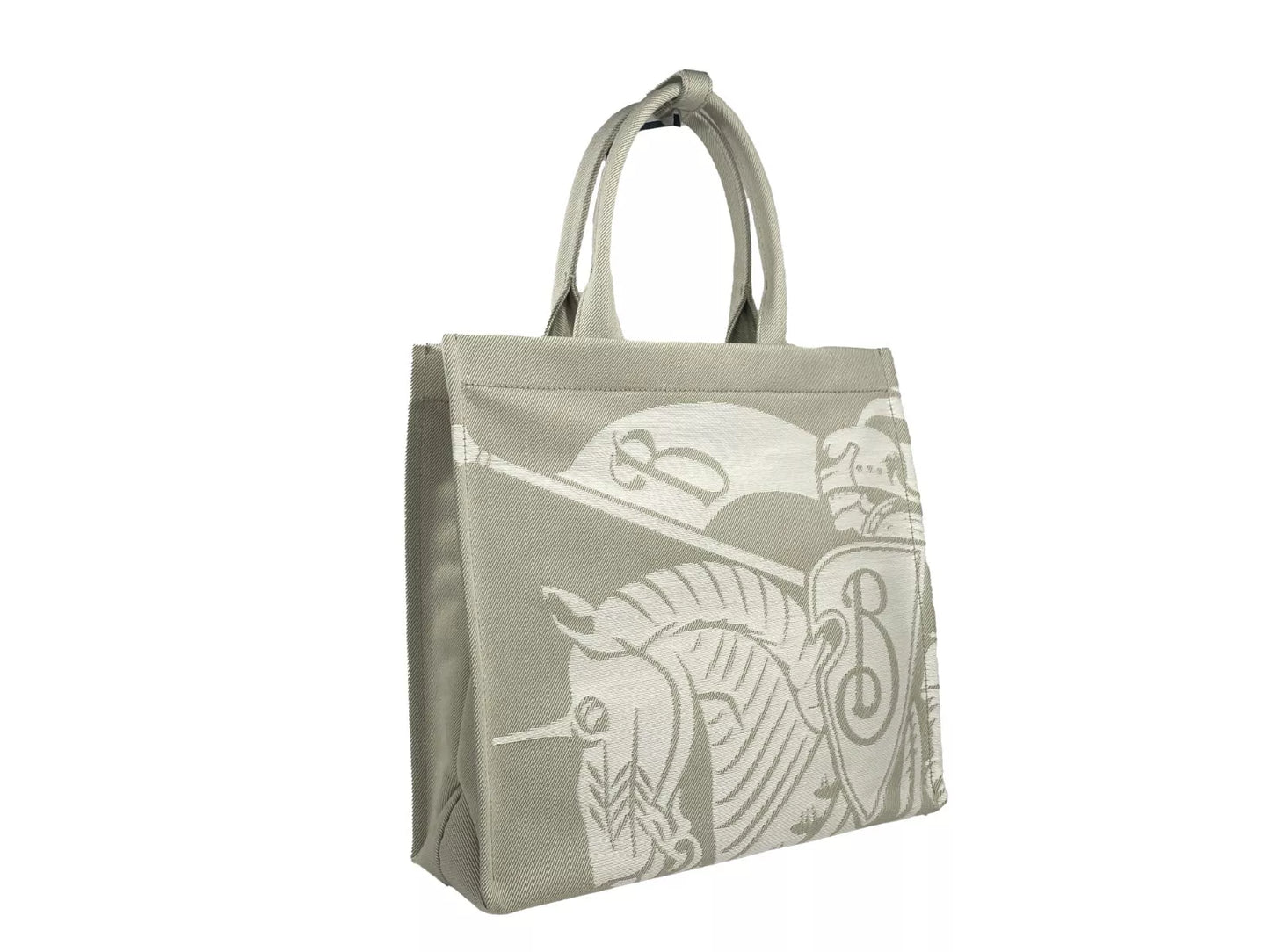 Burberry EKD Canvas Tote Bag With Coin Pouch Beige at The Platonist