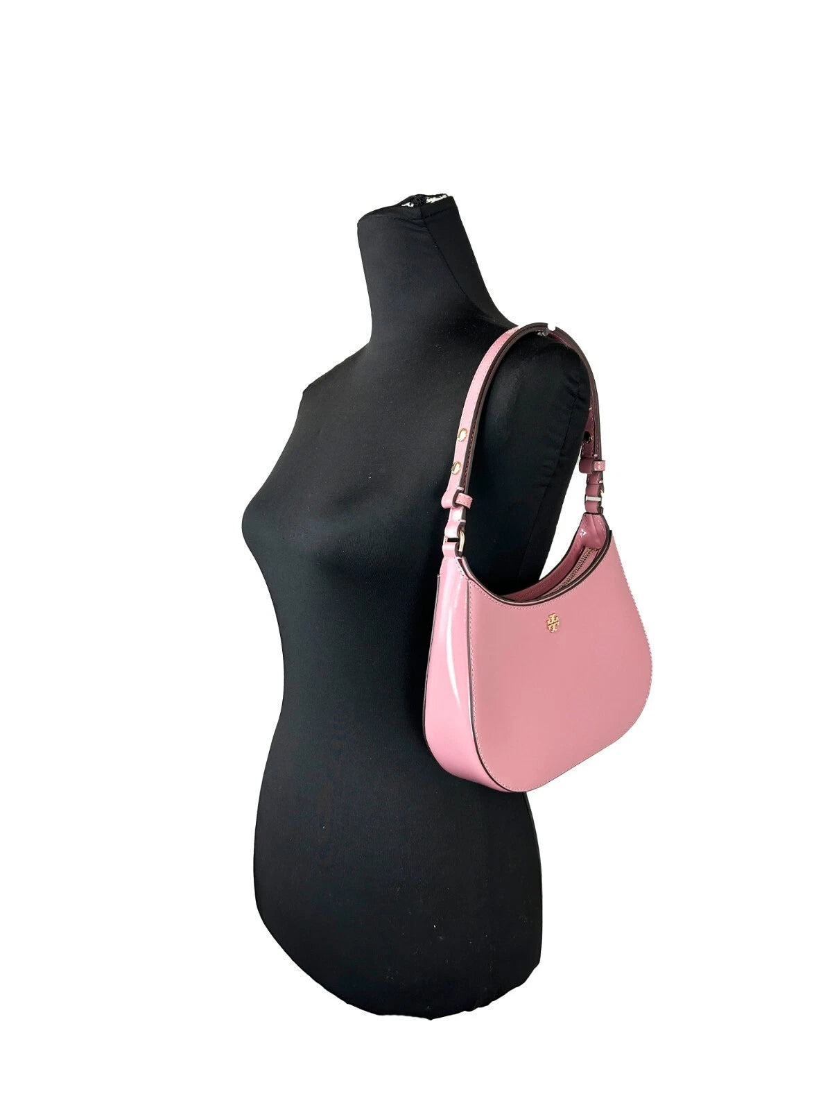 Tory Burch Patent Emerson Small Shoulder Bag Purse Pink at The Platonist