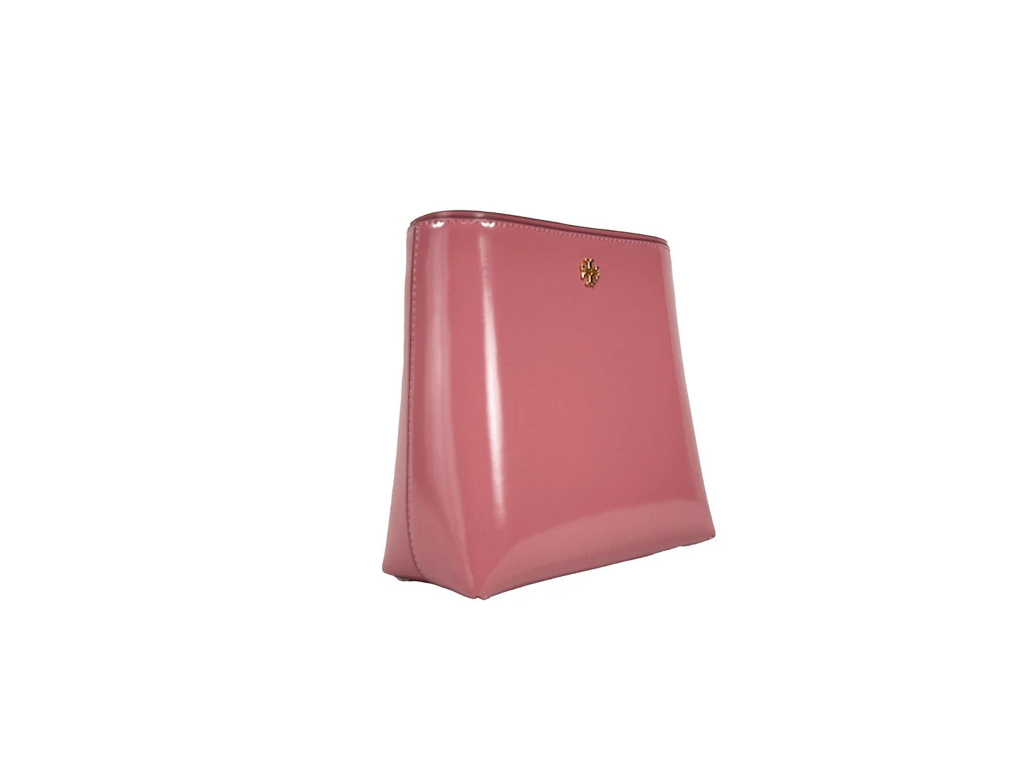 Tory Burch Patent Emerson Small Bucket Bag Purse Pink at The Platonist