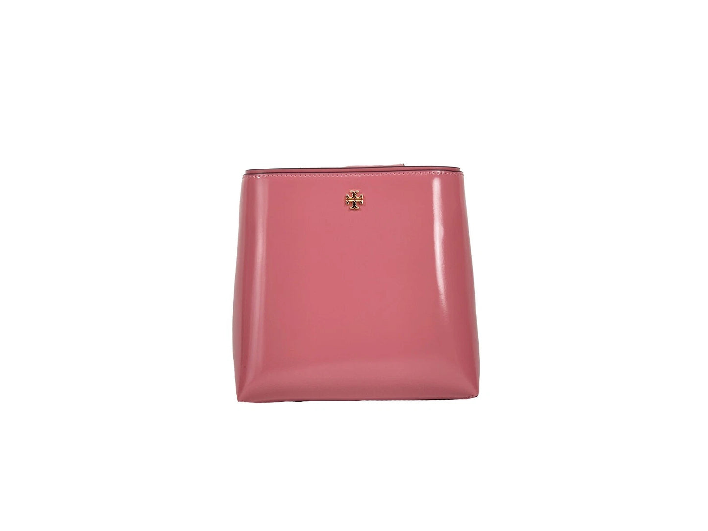 Tory Burch Patent Emerson Small Bucket Bag Purse Pink at The Platonist