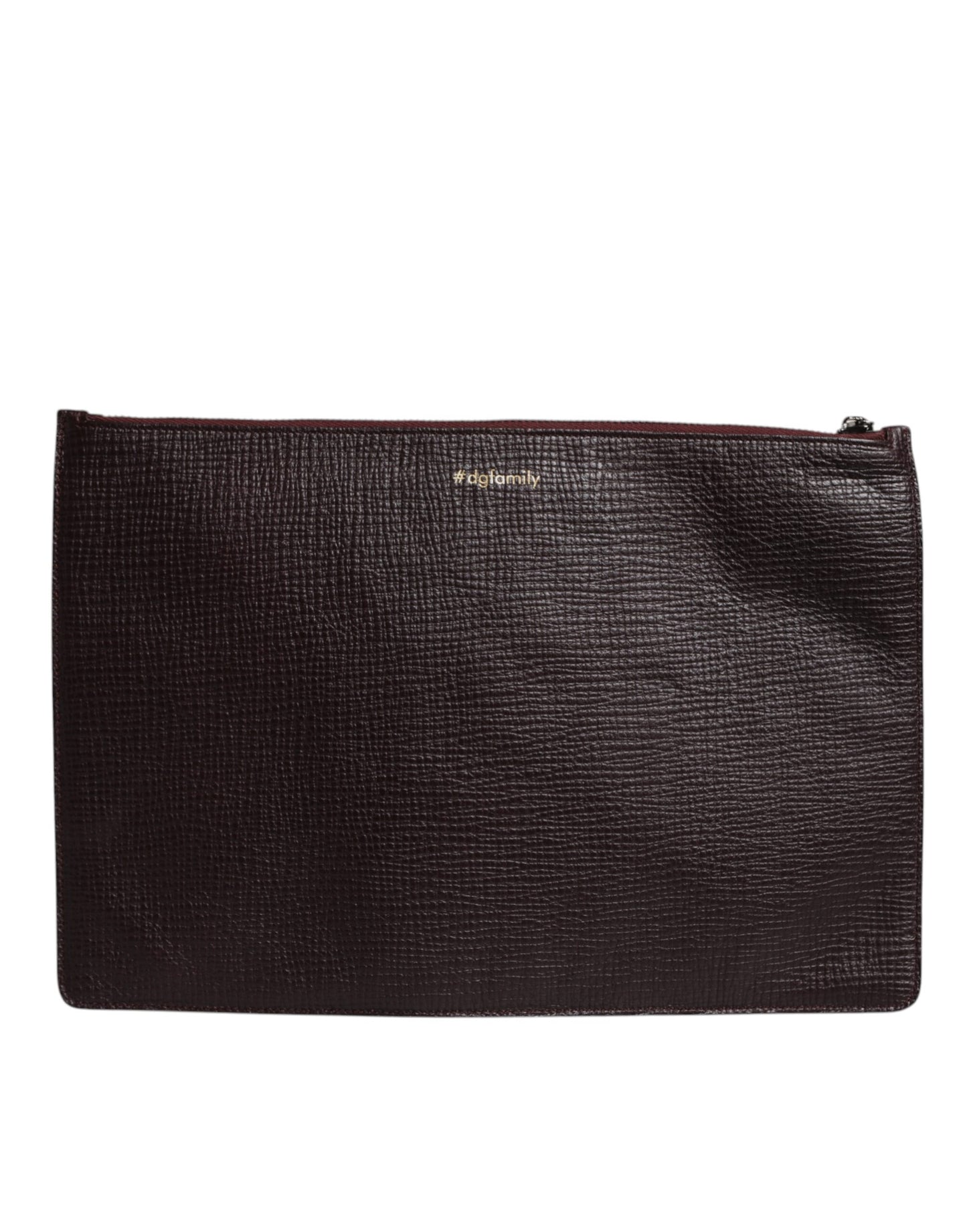 Dolce & Gabbana – Braune Leder-Clutch-Tasche #DGFAMILY mit Verzierung für Herren