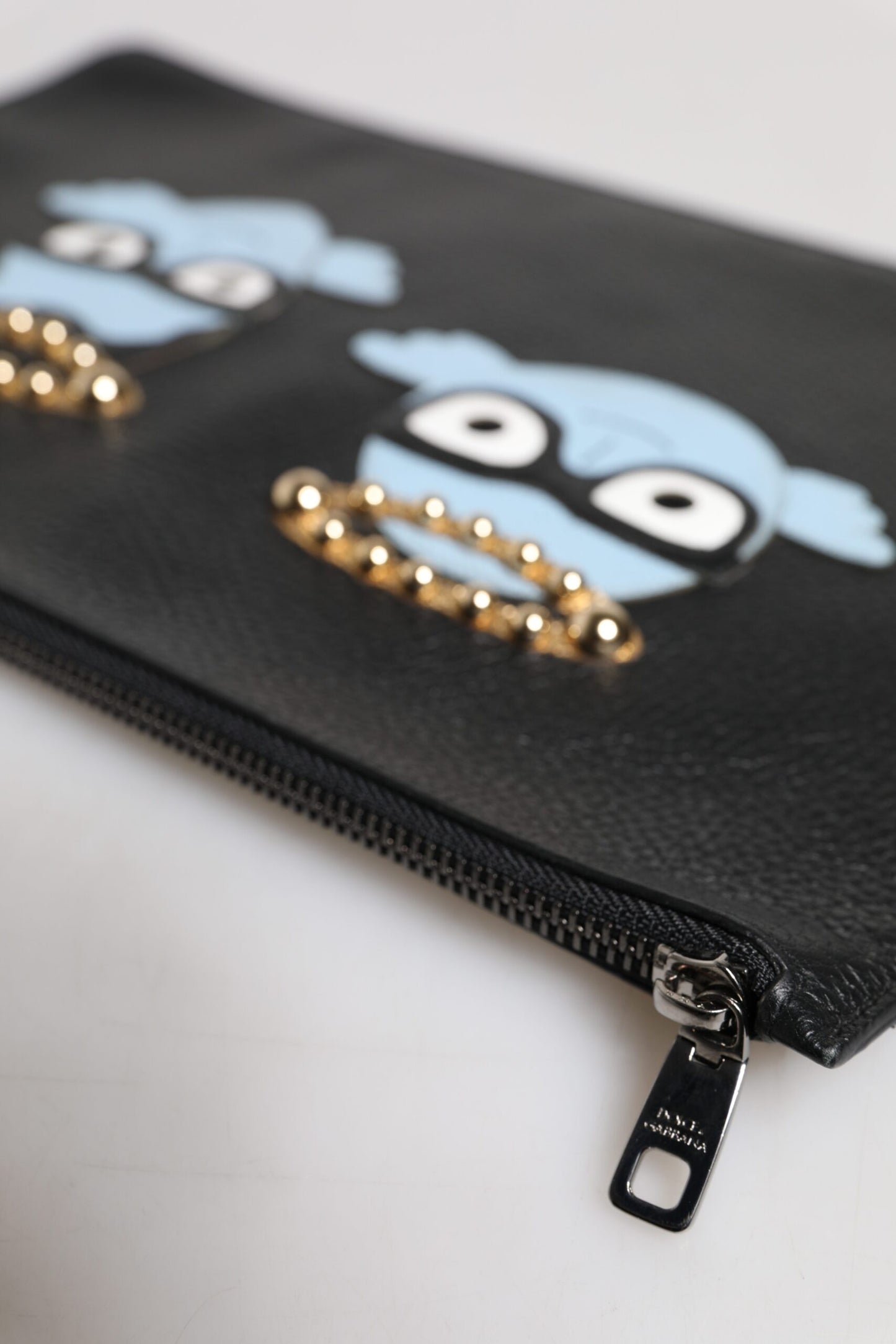 Dolce & Gabbana Schwarze Ledertasche #DGFAMILY mit Verzierung für Herren mit Reißverschluss