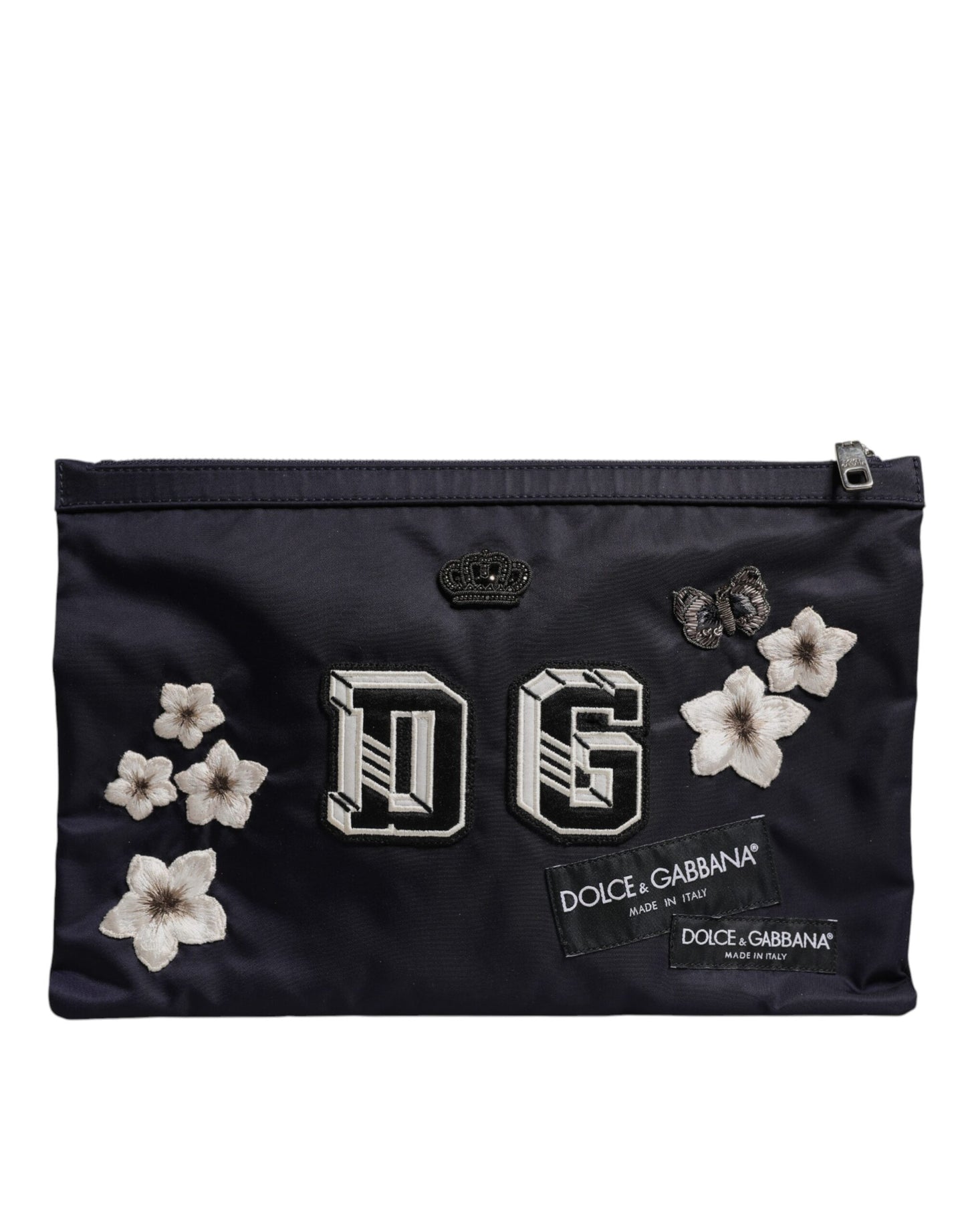 Dolce & Gabbana – Blaue Clutch mit DG-Logo-Patch