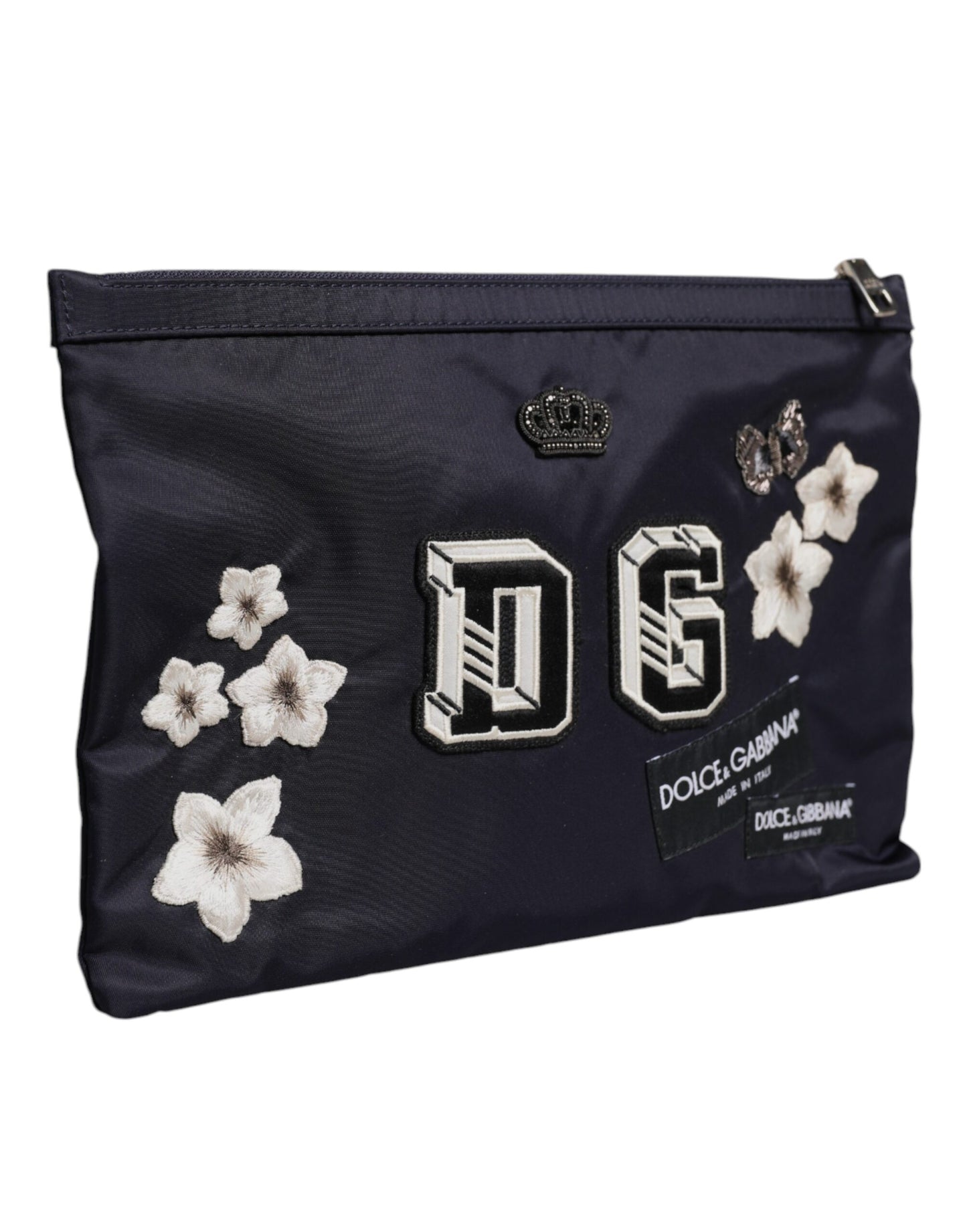 Dolce & Gabbana – Blaue Clutch mit DG-Logo-Patch