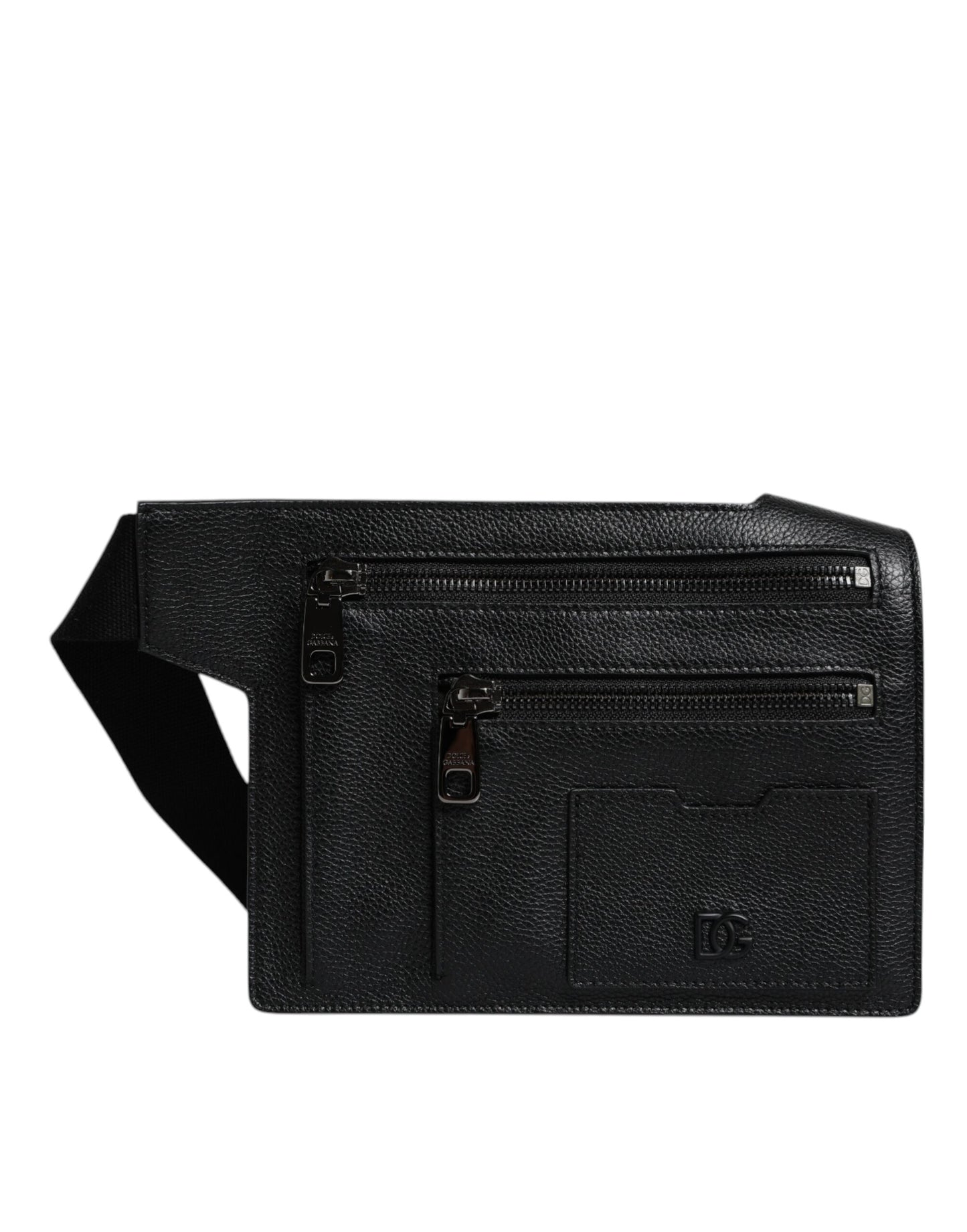 Dolce & Gabbana – Messenger-Umhängetasche aus schwarzem Kalbsleder