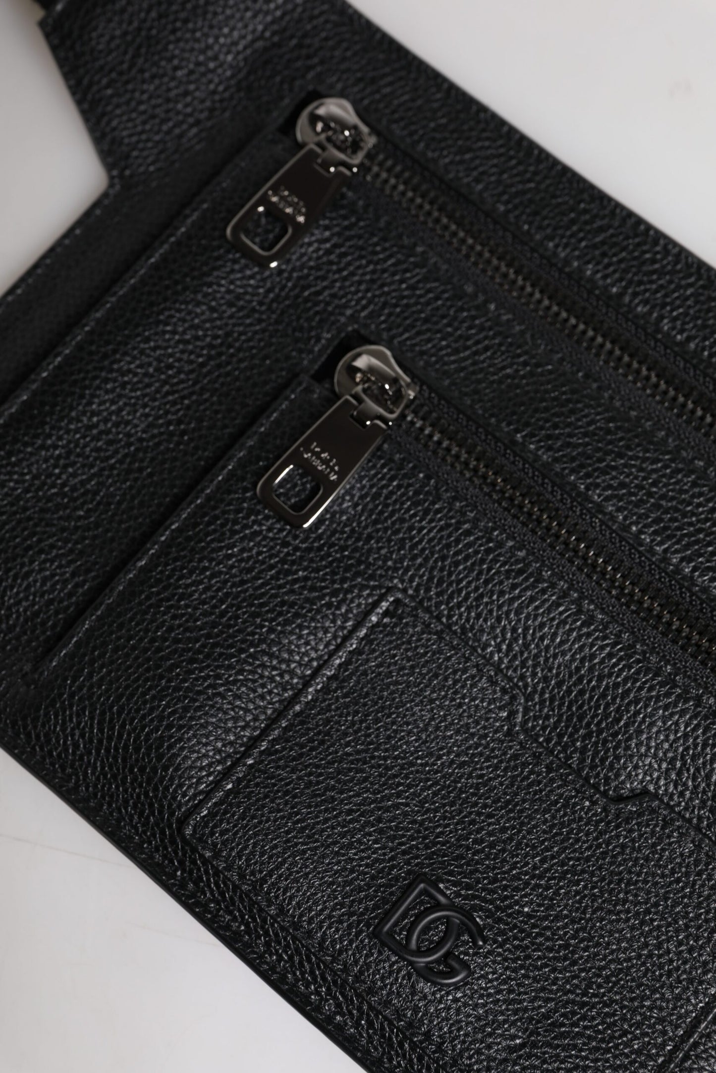 Dolce & Gabbana – Messenger-Umhängetasche aus schwarzem Kalbsleder