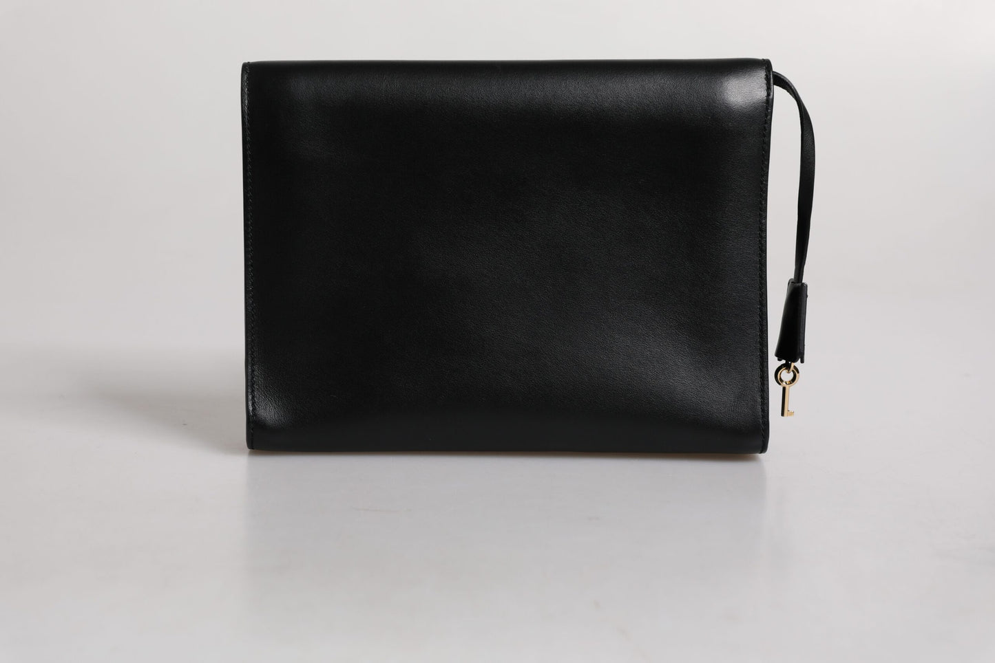 Dolce & Gabbana – Dokumenten-Aktentasche aus schwarzem Leder mit Logo-Schild