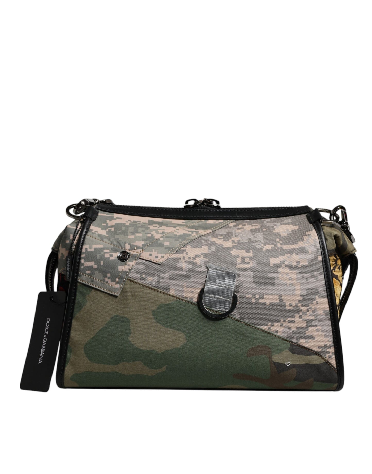 Dolce & Gabbana – Mehrfarbige Umhängetasche im Camouflage-Patchwork-Stil