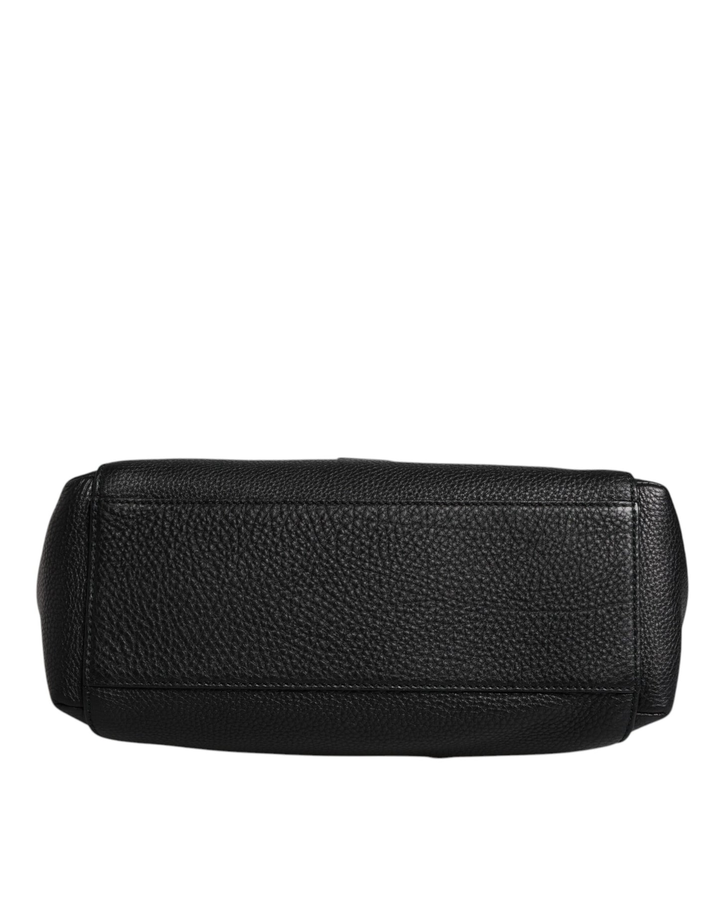 Dolce & Gabbana – Schulter-Umhängetasche aus schwarzem Leder mit Logo-Schild