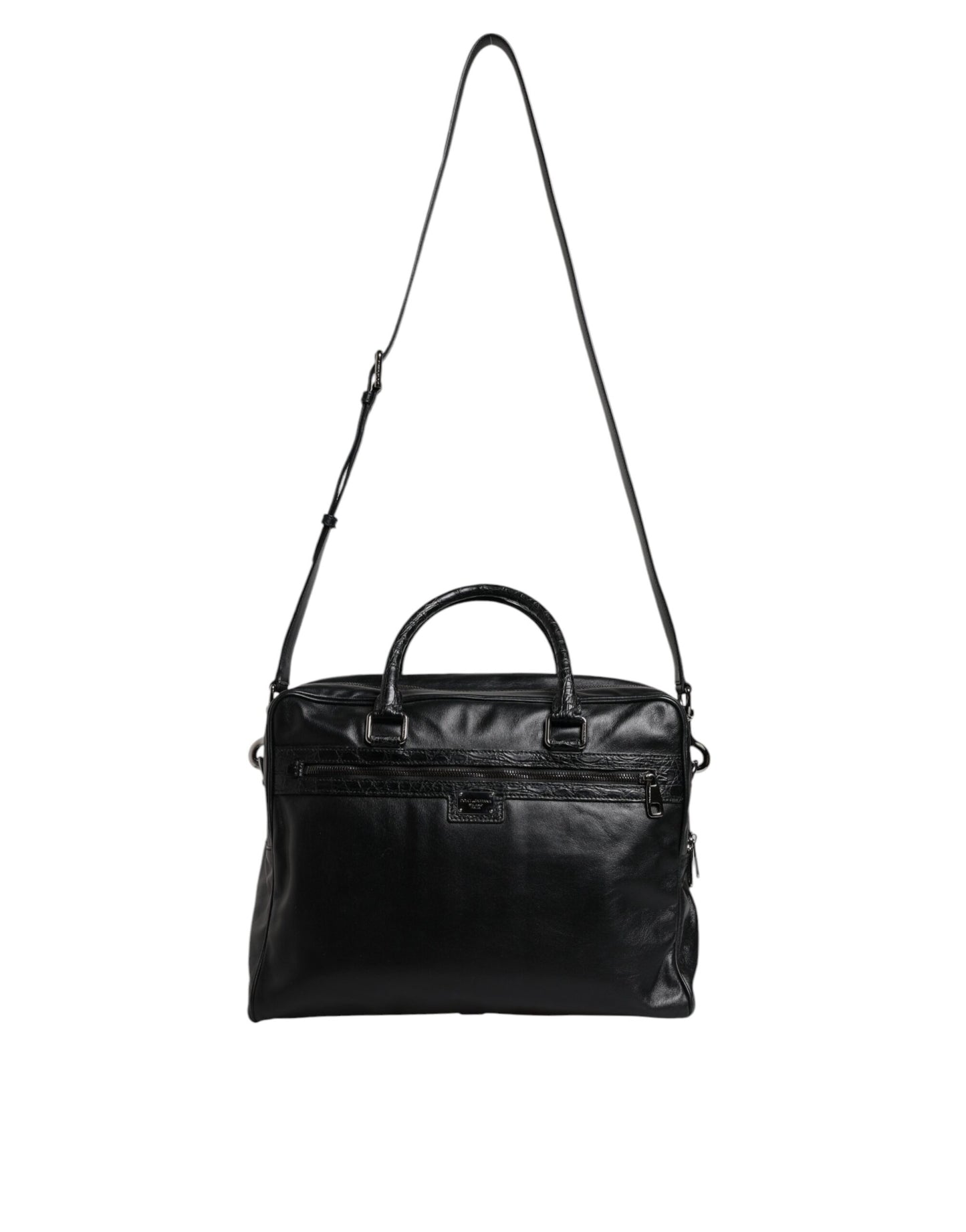 Dolce & Gabbana – Schwarze Messenger-Tasche aus Leder mit Schultergurt