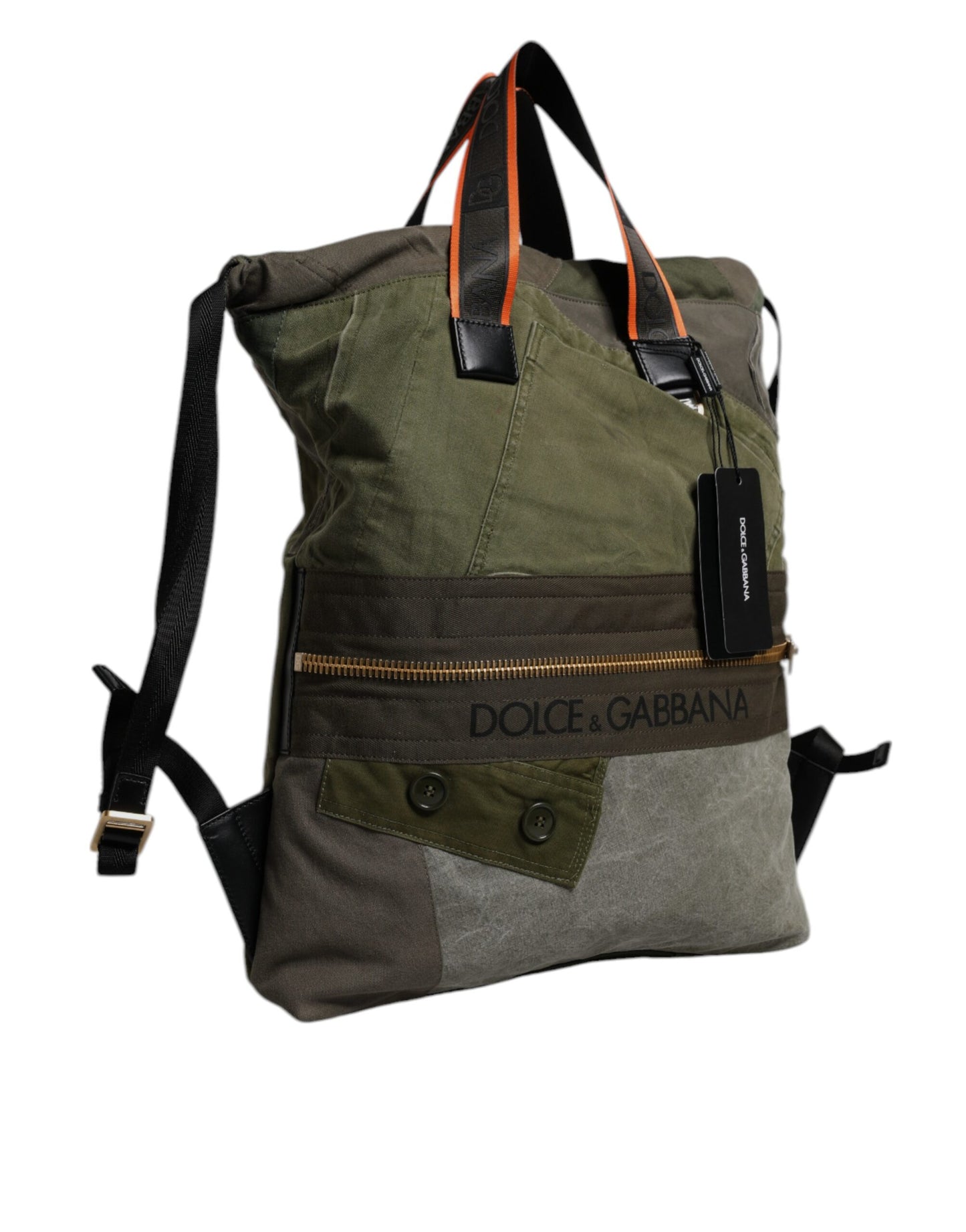 Sac à dos patchwork vert militaire Dolce & Gabbana