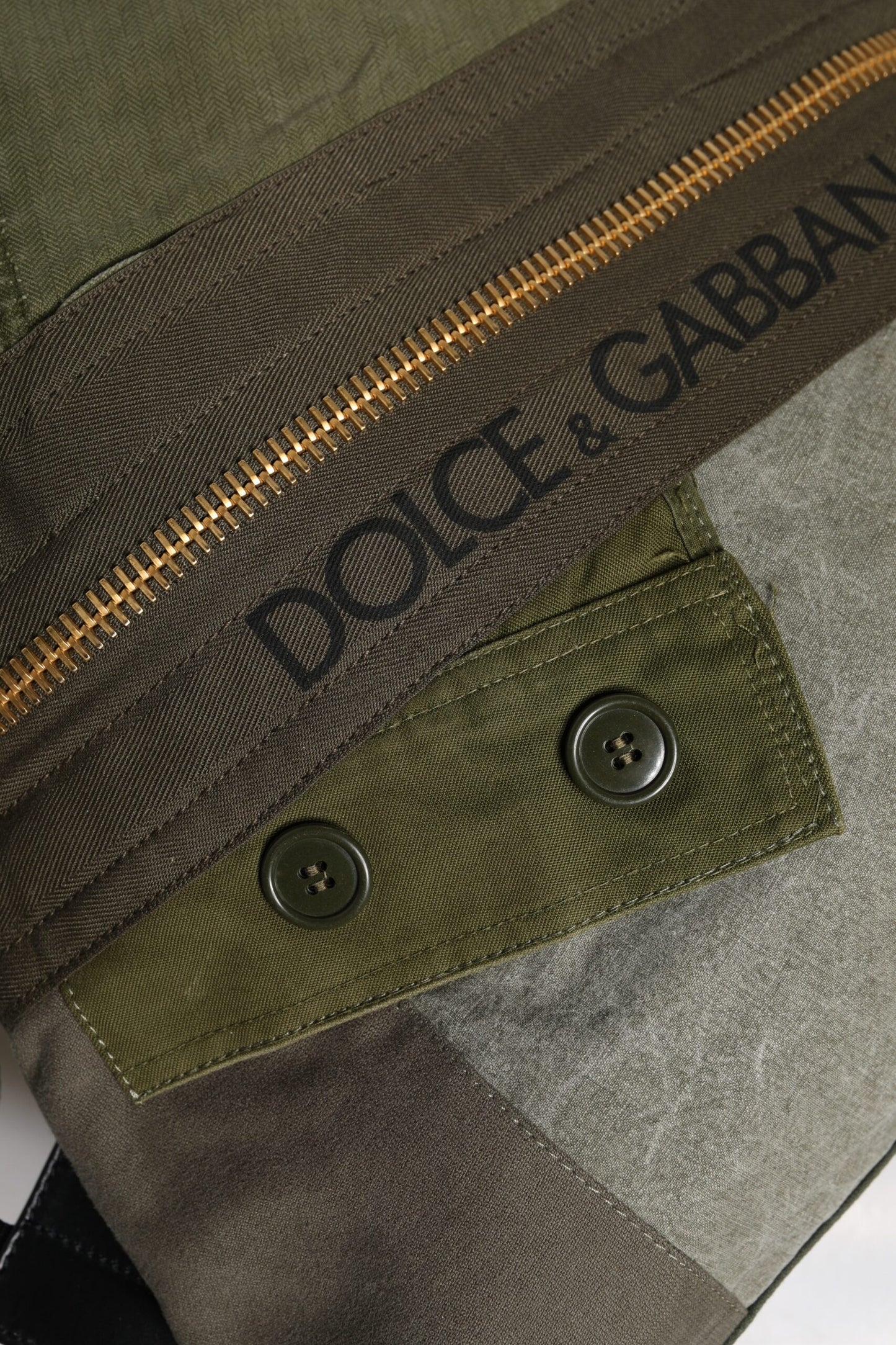 Sac à dos patchwork vert militaire Dolce & Gabbana