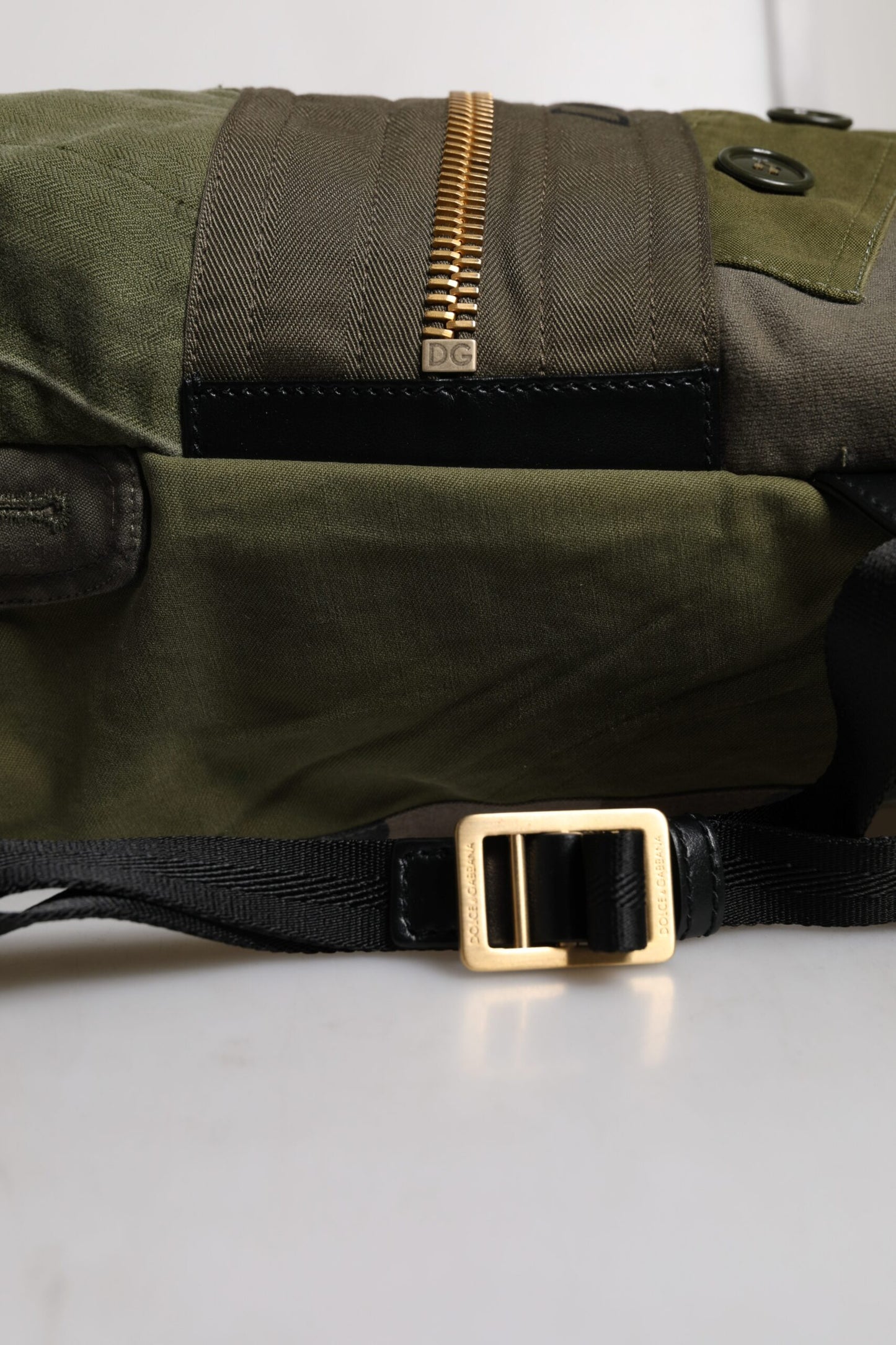 Sac à dos patchwork vert militaire Dolce & Gabbana