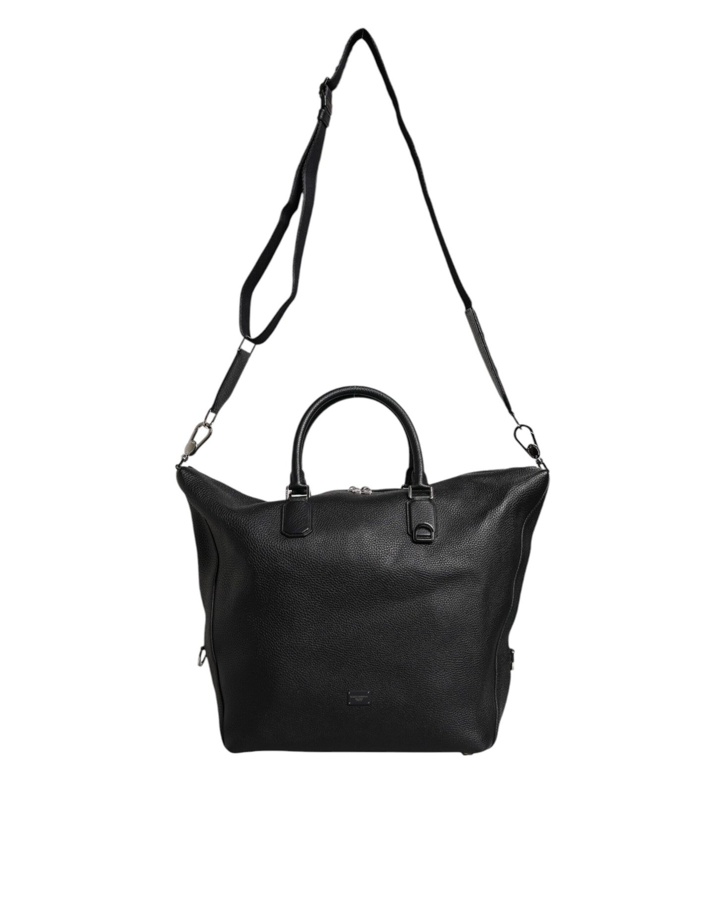 Dolce & Gabbana – Reisetasche aus schwarzem Kalbsleder mit Schulterriemen