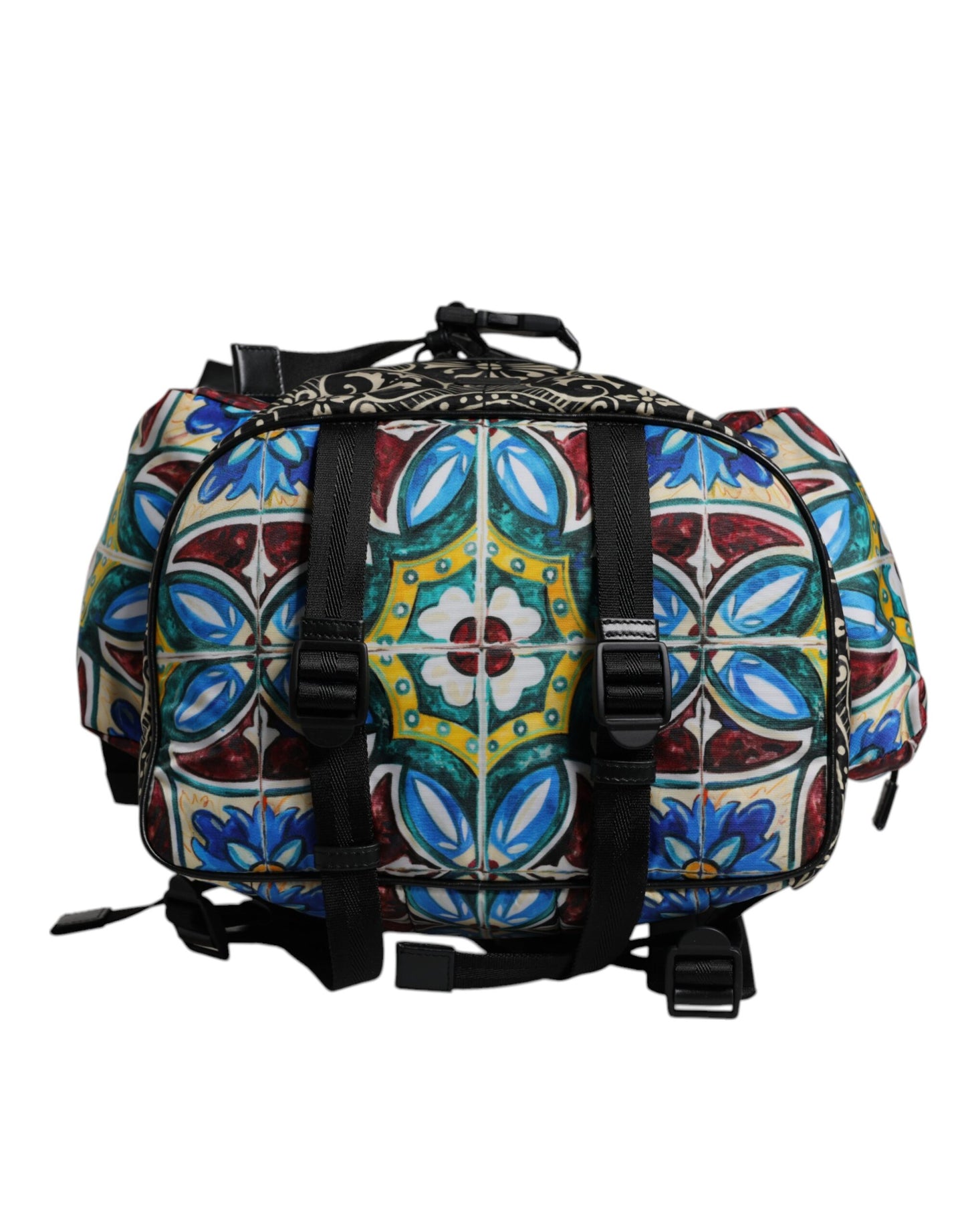 Sac à dos en nylon imprimé majolique multicolore Dolce & Gabbana