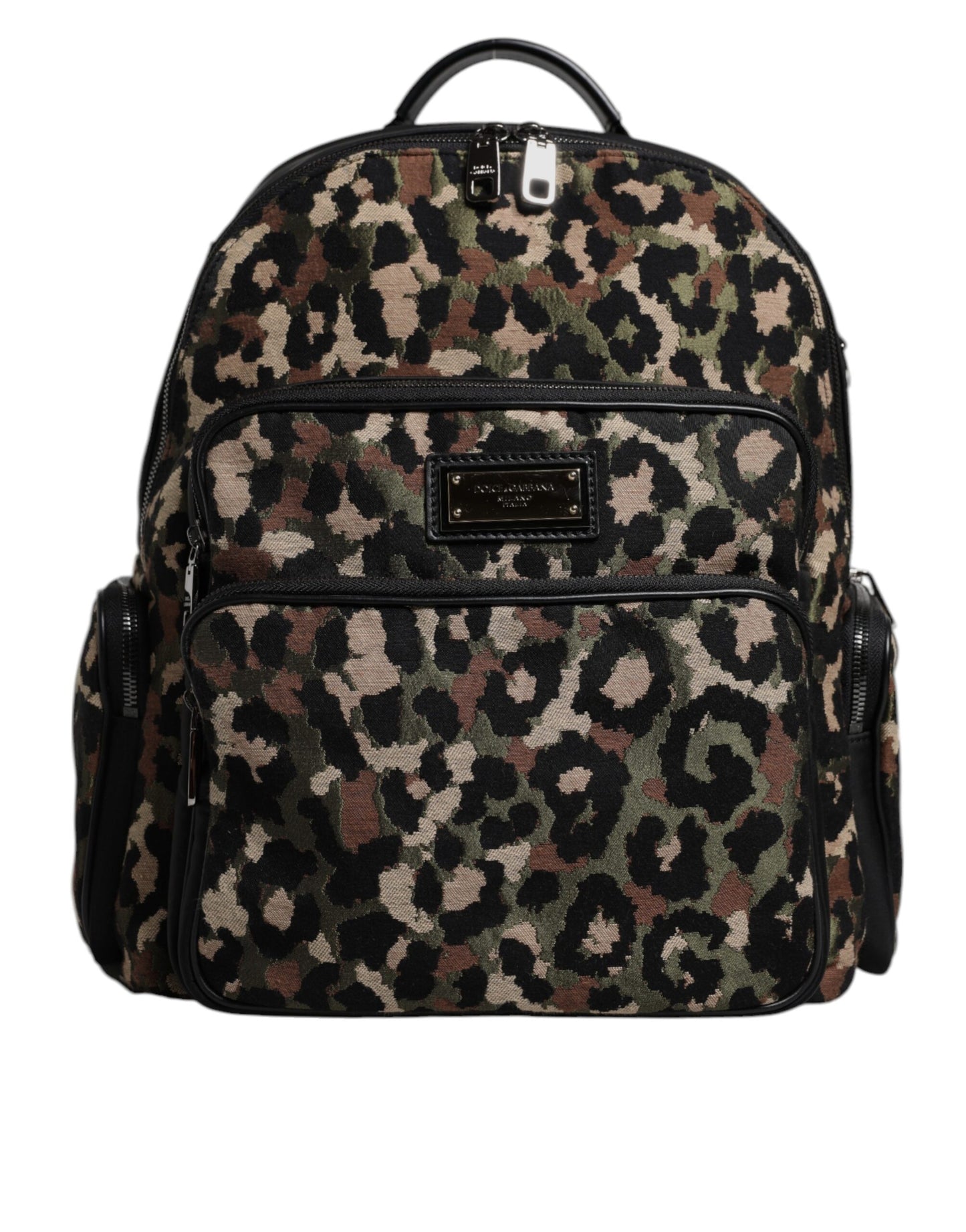 Sac à dos Dolce & Gabbana pour homme avec plaque logo DG et imprimé léopard multicolore