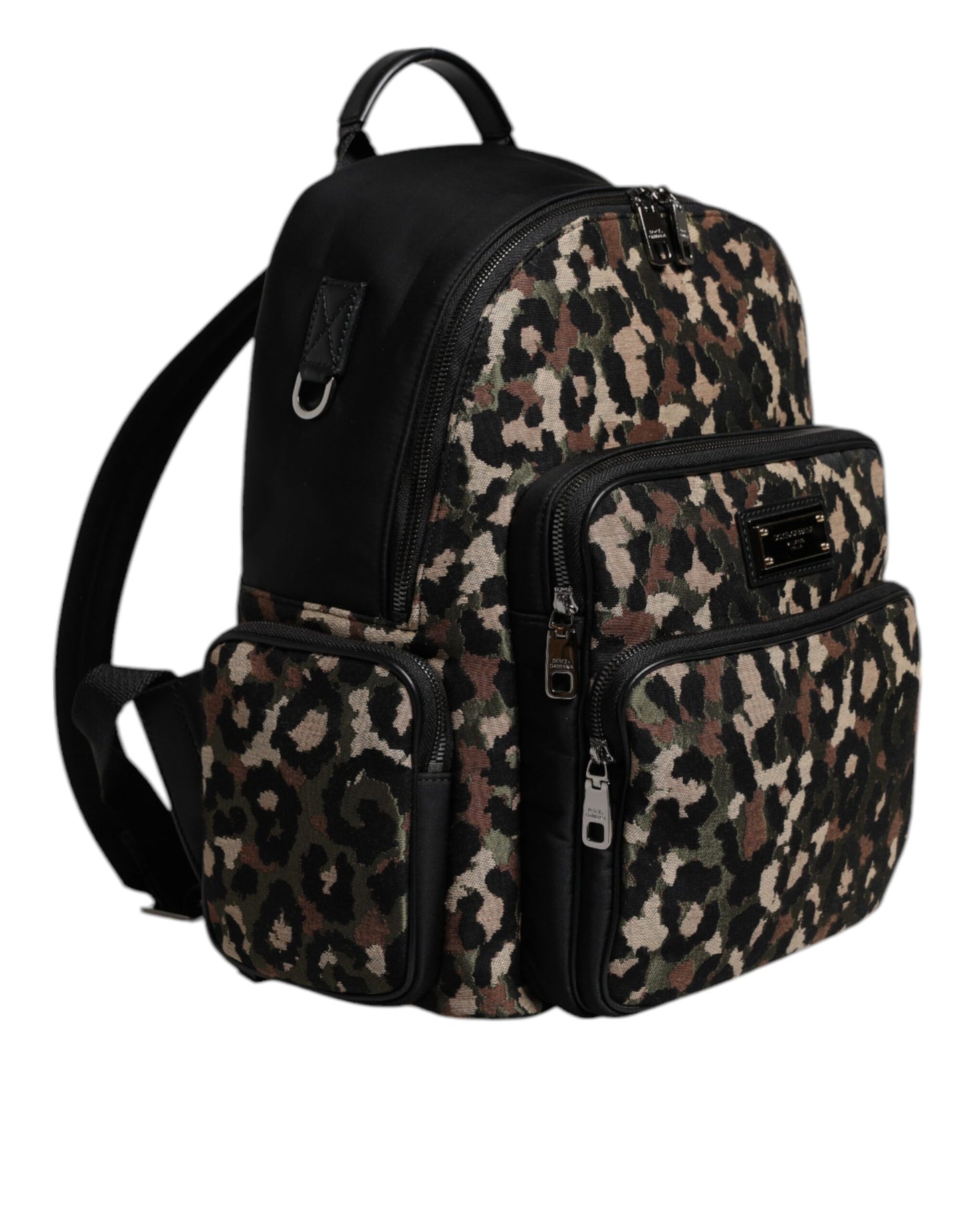 Sac à dos Dolce & Gabbana pour homme avec plaque logo DG et imprimé léopard multicolore