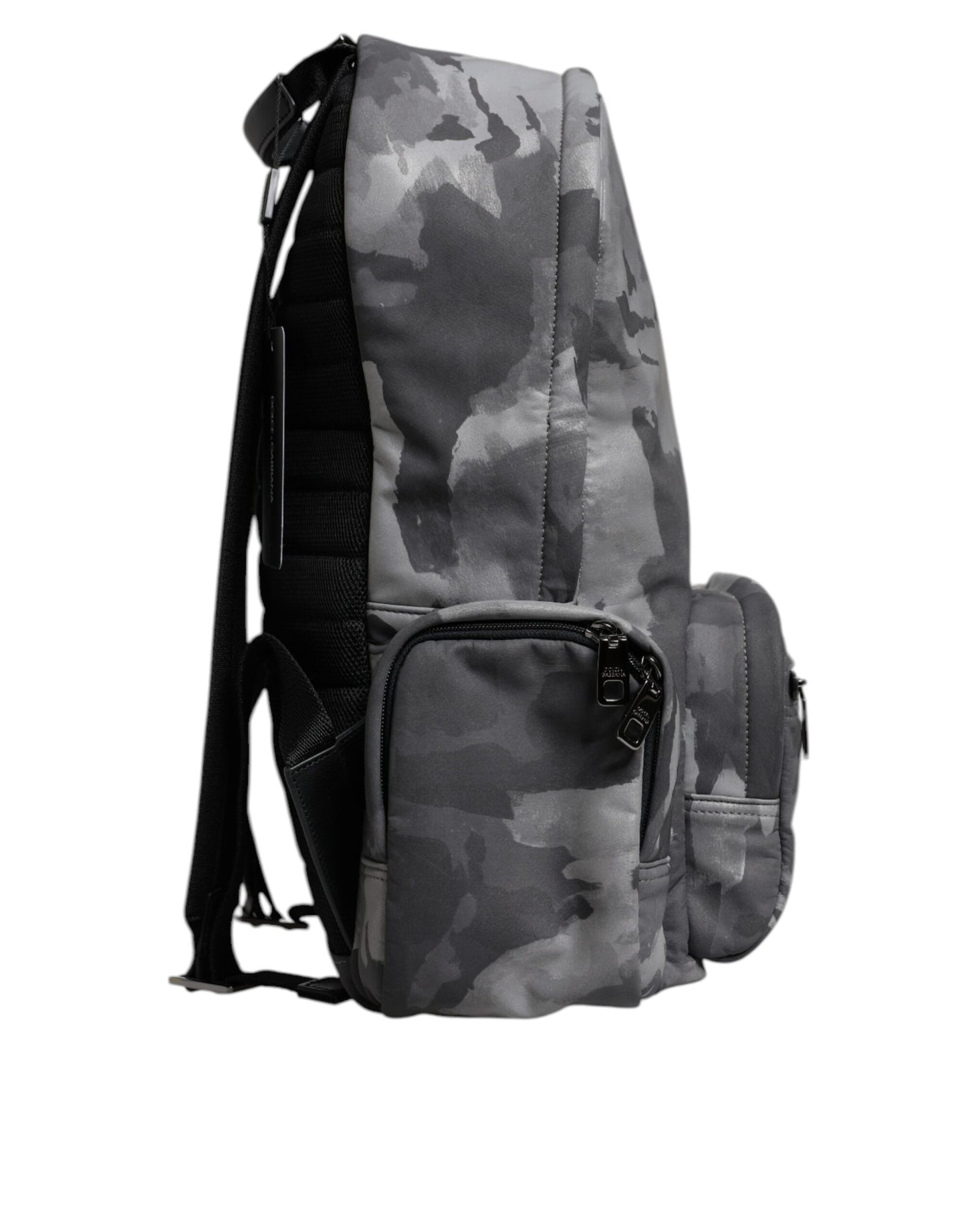 Sac à dos Dolce & Gabbana en coton gris avec plaque logo camouflage