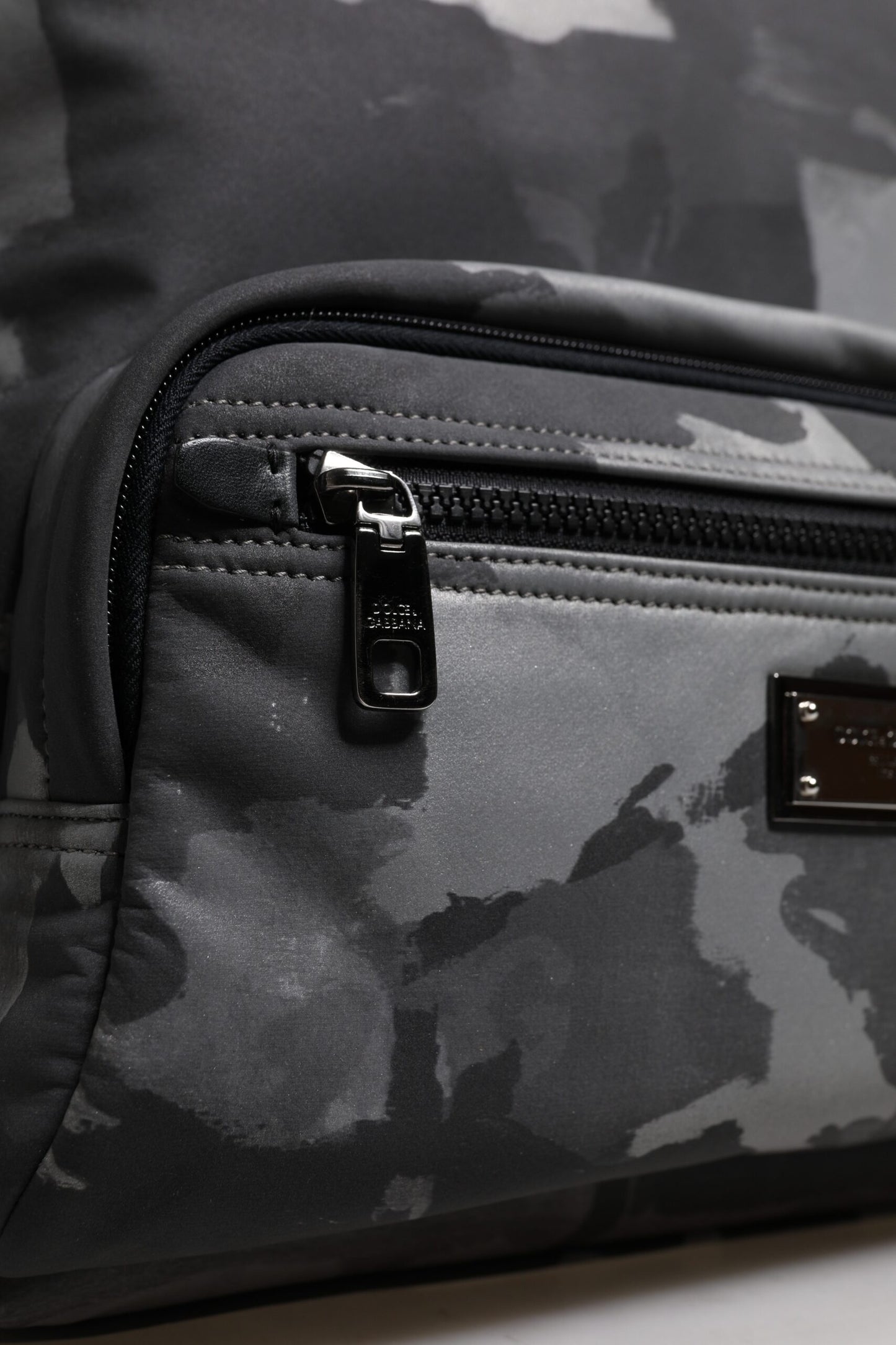 Sac à dos Dolce & Gabbana en coton gris avec plaque logo camouflage