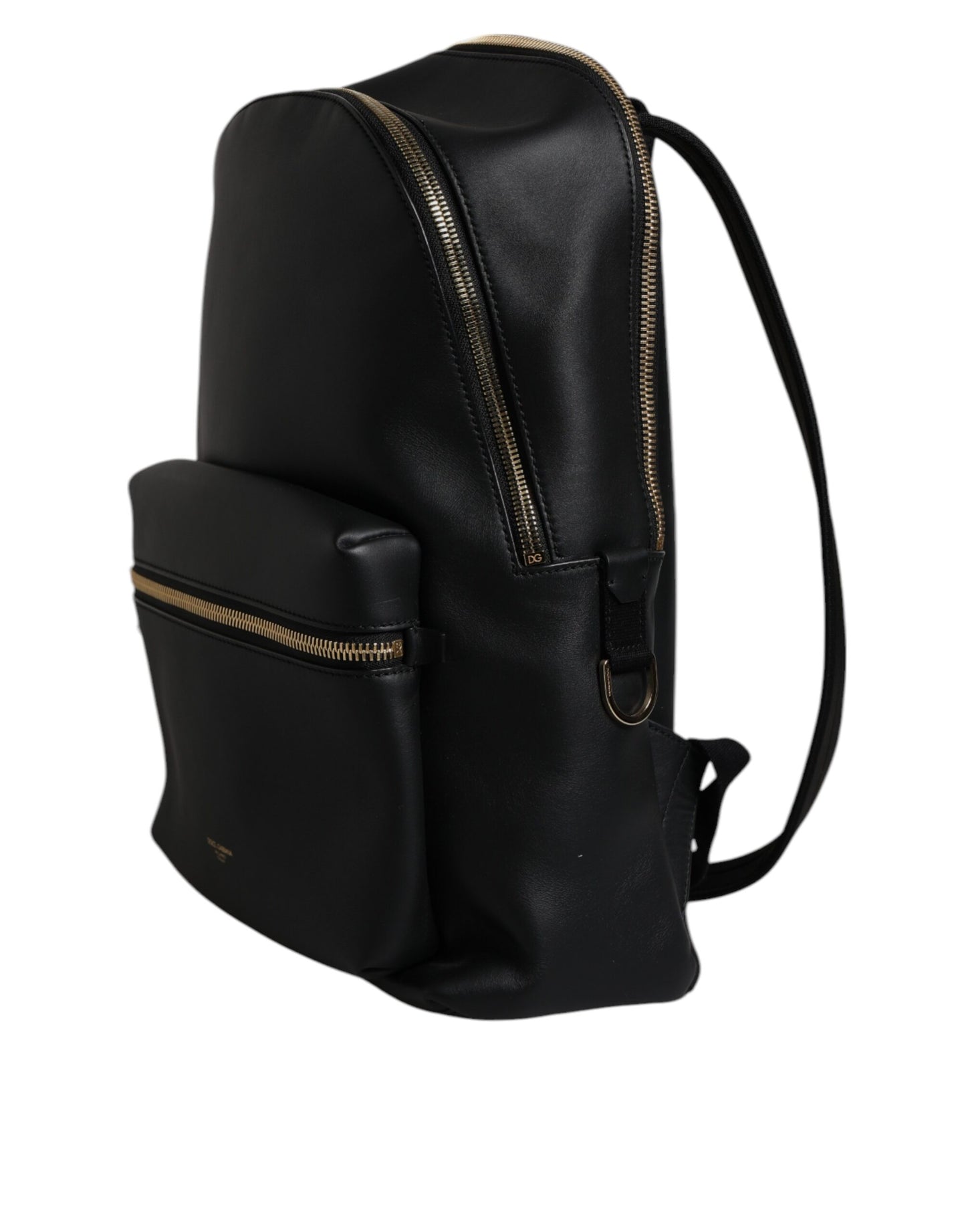 Dolce & Gabbana – Schwarzer Reiserucksack aus Leder mit DG-Logoprint