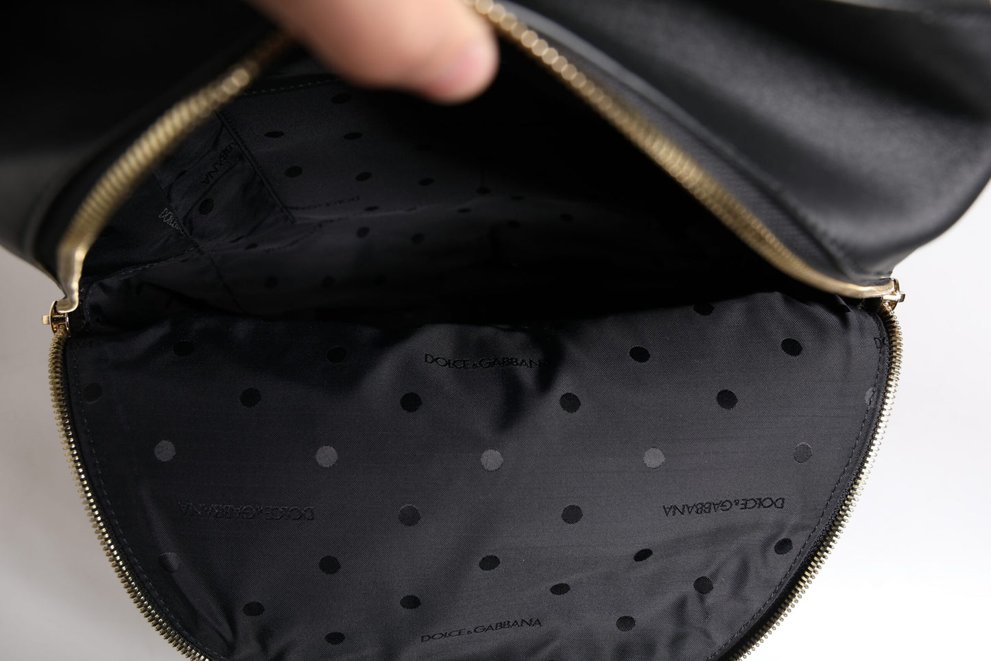 Dolce & Gabbana – Schwarzer Reiserucksack aus Leder mit DG-Logoprint