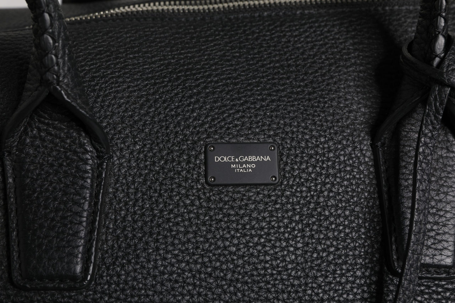 Dolce & Gabbana – Reisetasche aus schwarzem Kalbsleder mit Schulterriemen