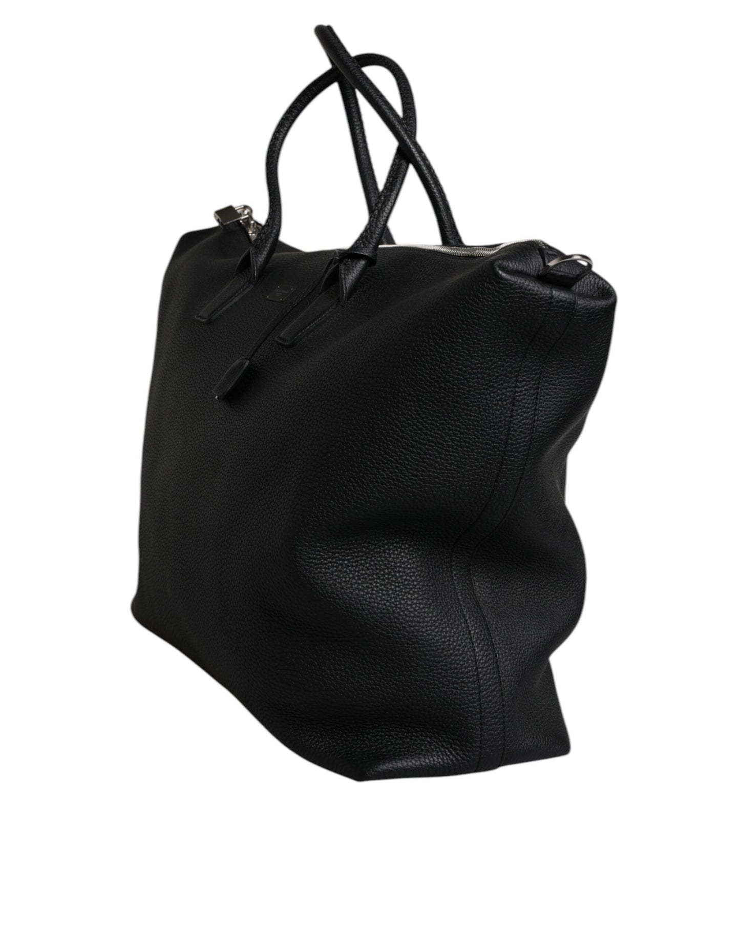 Dolce & Gabbana – Reisetasche aus schwarzem Kalbsleder mit Schulterriemen