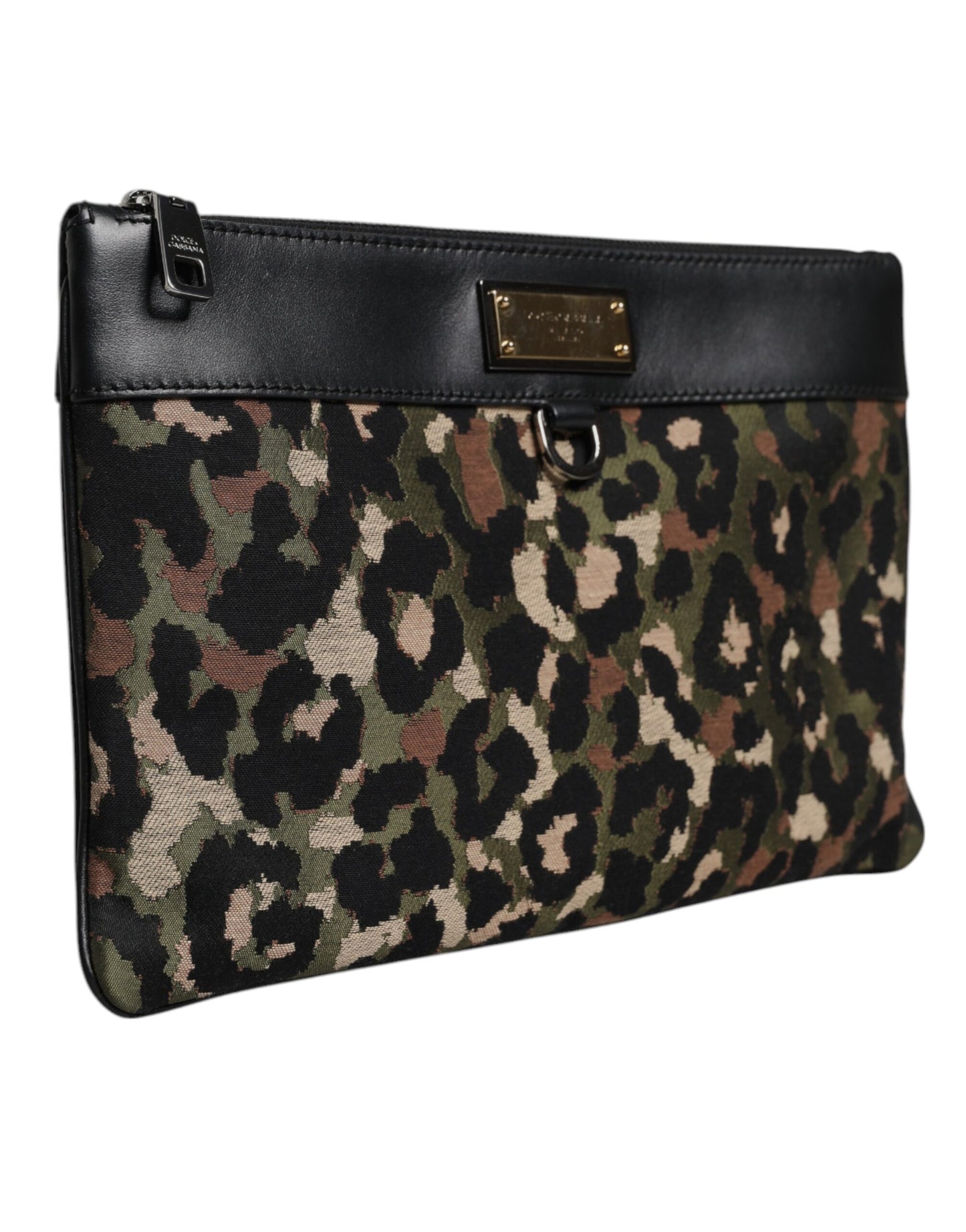 Sac pochette Dolce & Gabbana à imprimé léopard multicolore et logo