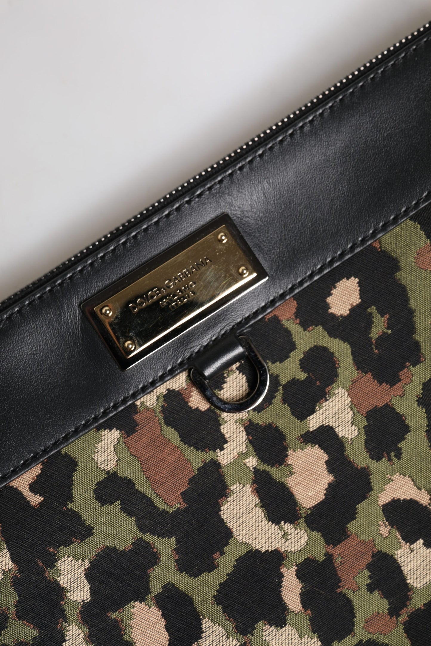 Sac pochette Dolce & Gabbana à imprimé léopard multicolore et logo