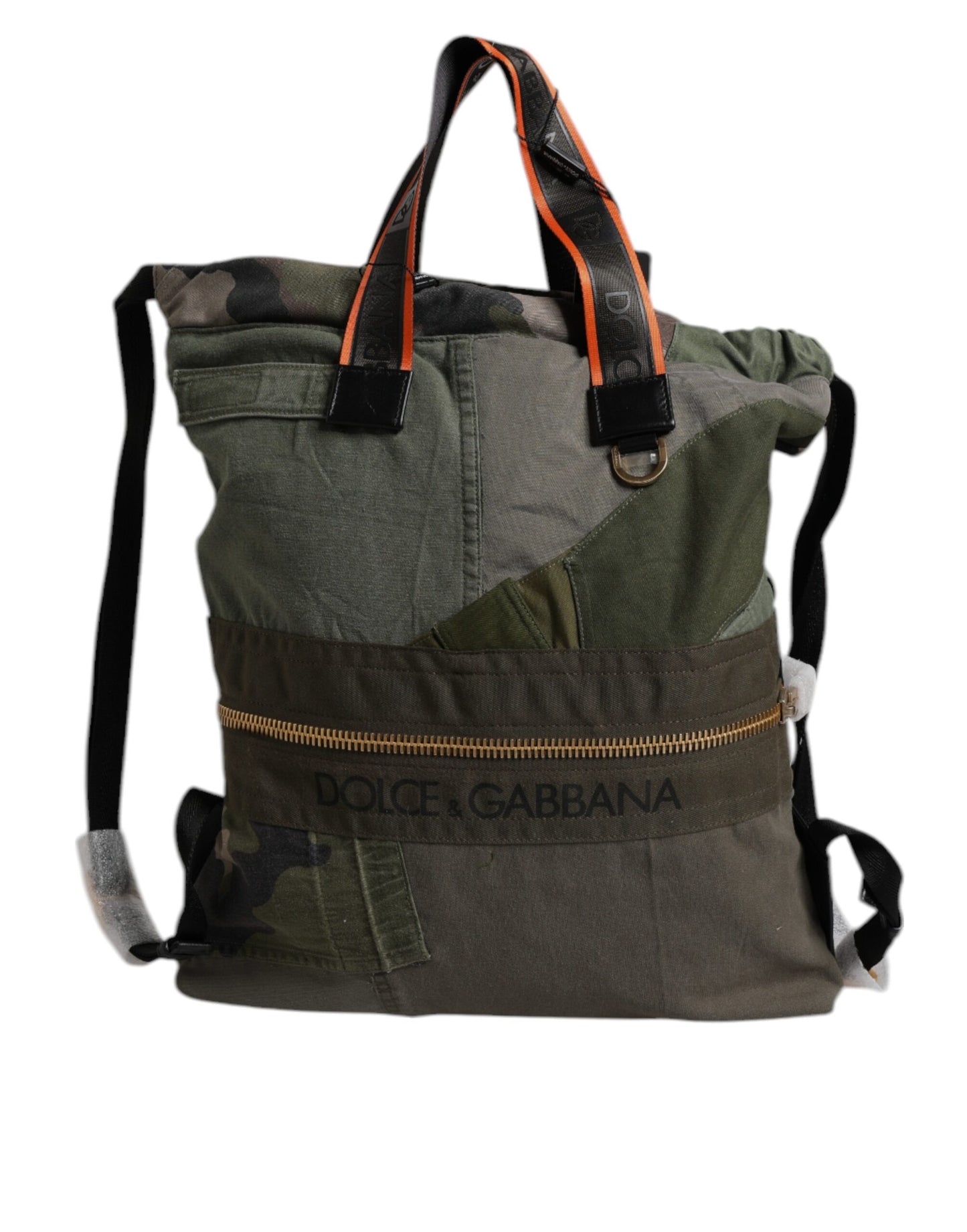 Sac à dos patchwork vert militaire Dolce & Gabbana