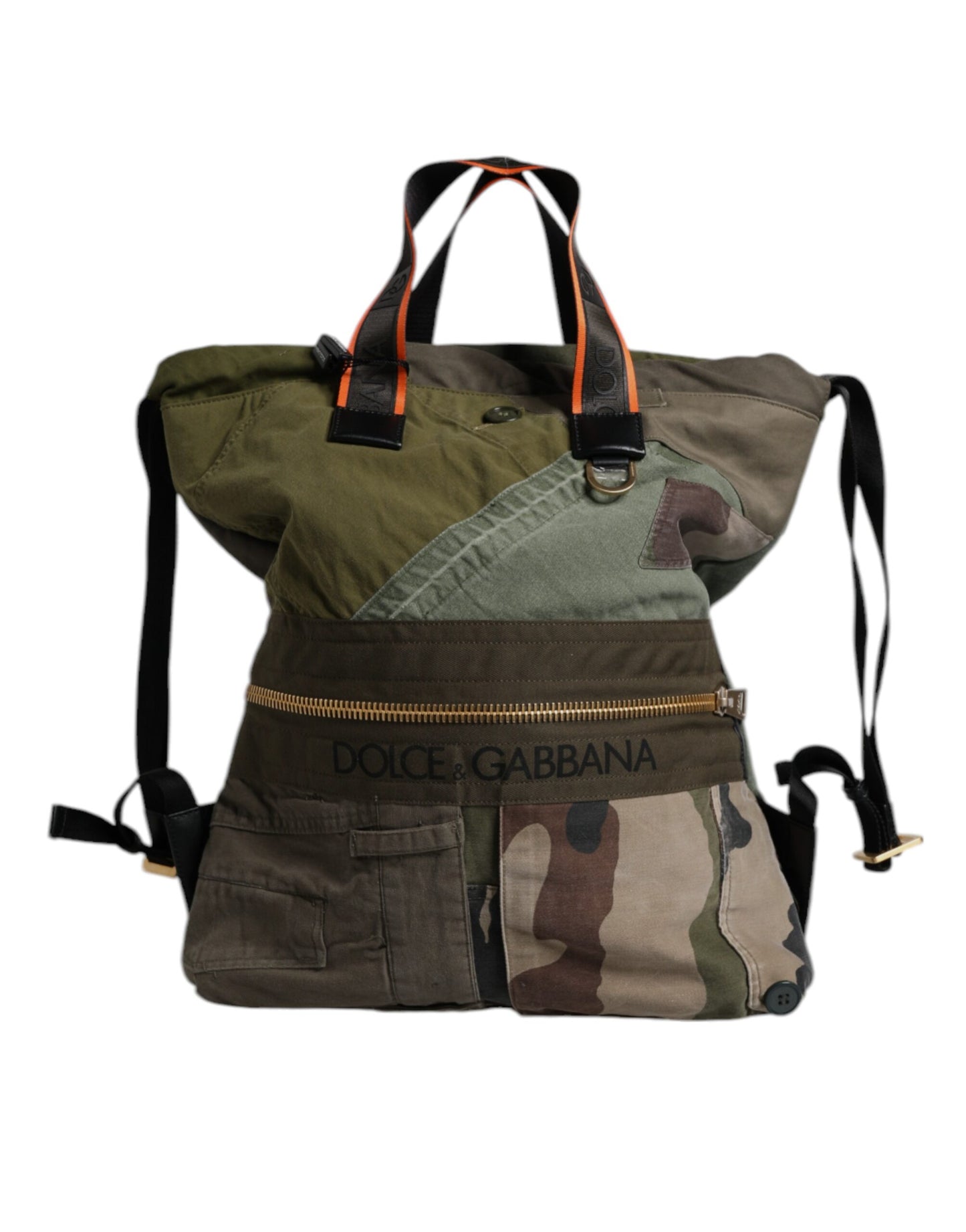 Sac à dos patchwork vert militaire Dolce & Gabbana