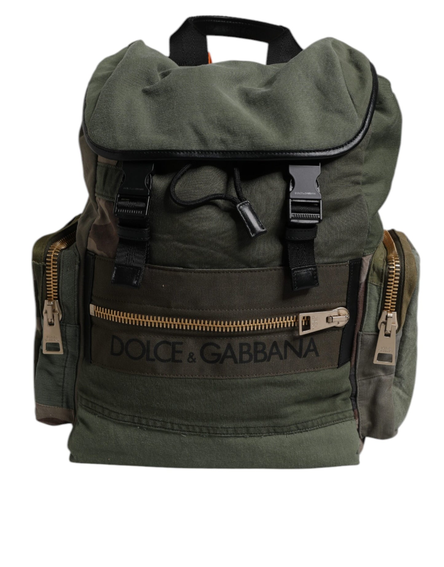 Sac à dos de voyage patchwork vert militaire Dolce & Gabbana