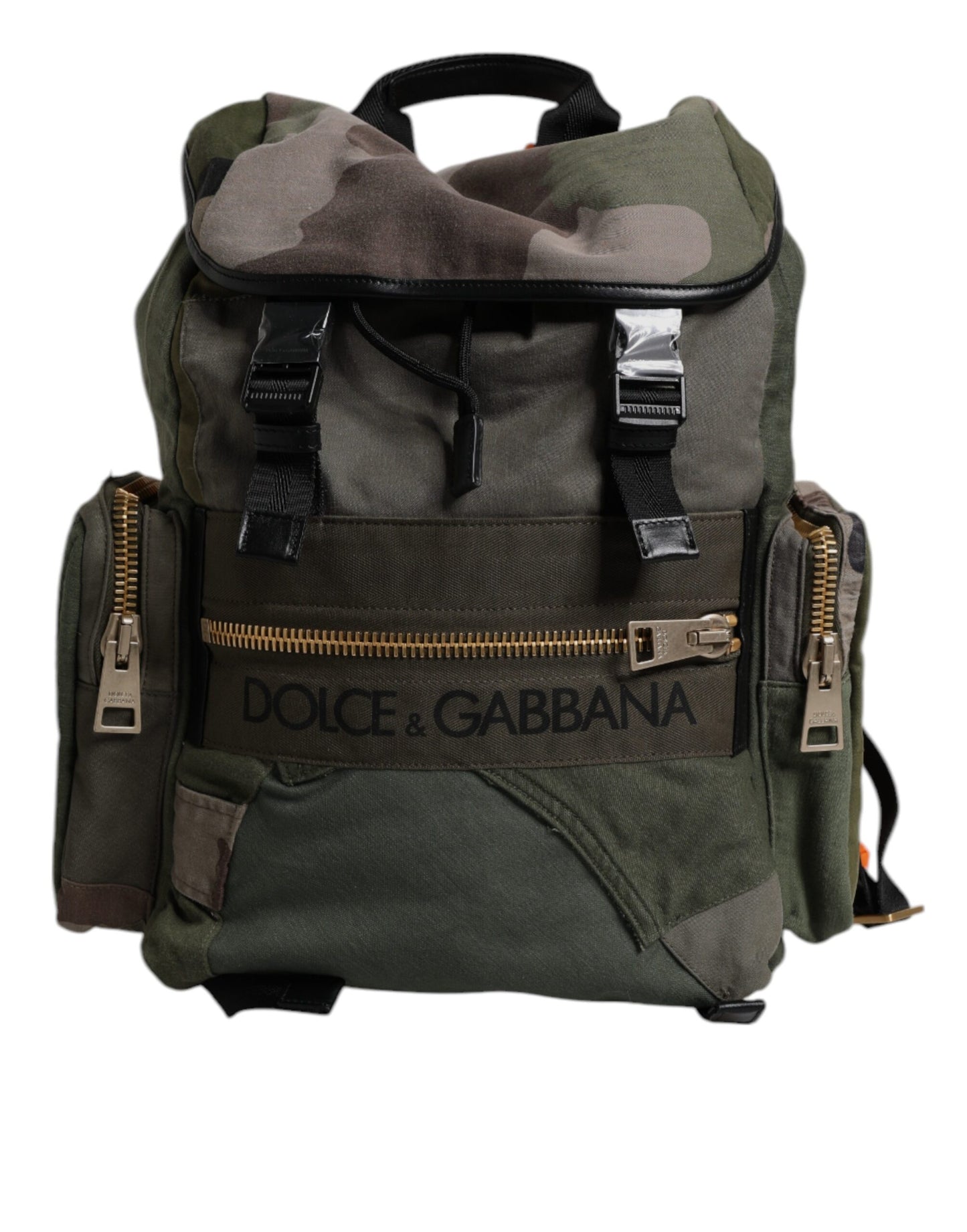 Sac à dos de voyage patchwork vert militaire Dolce & Gabbana